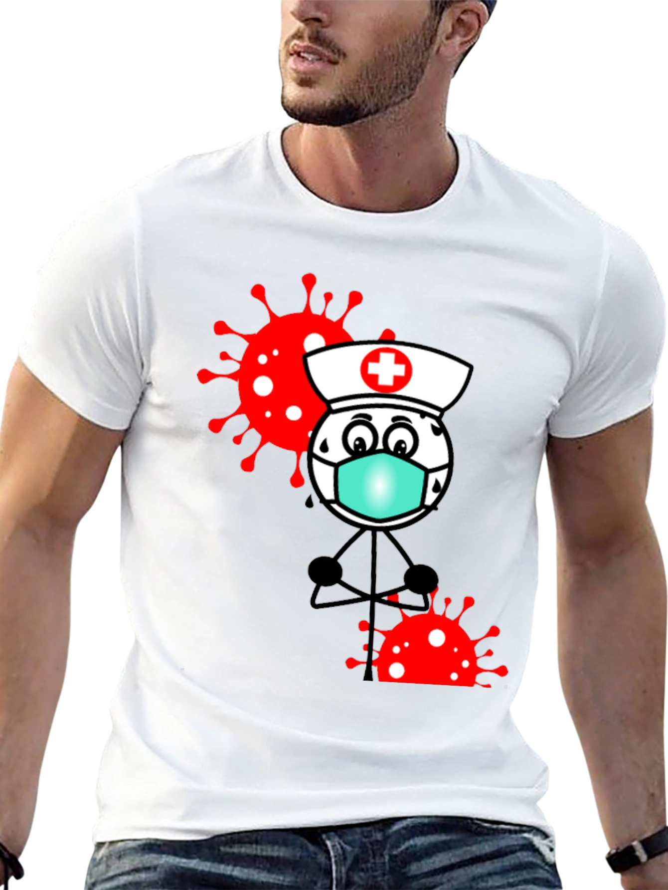Nurse Cartoon Graphic T-Shirt