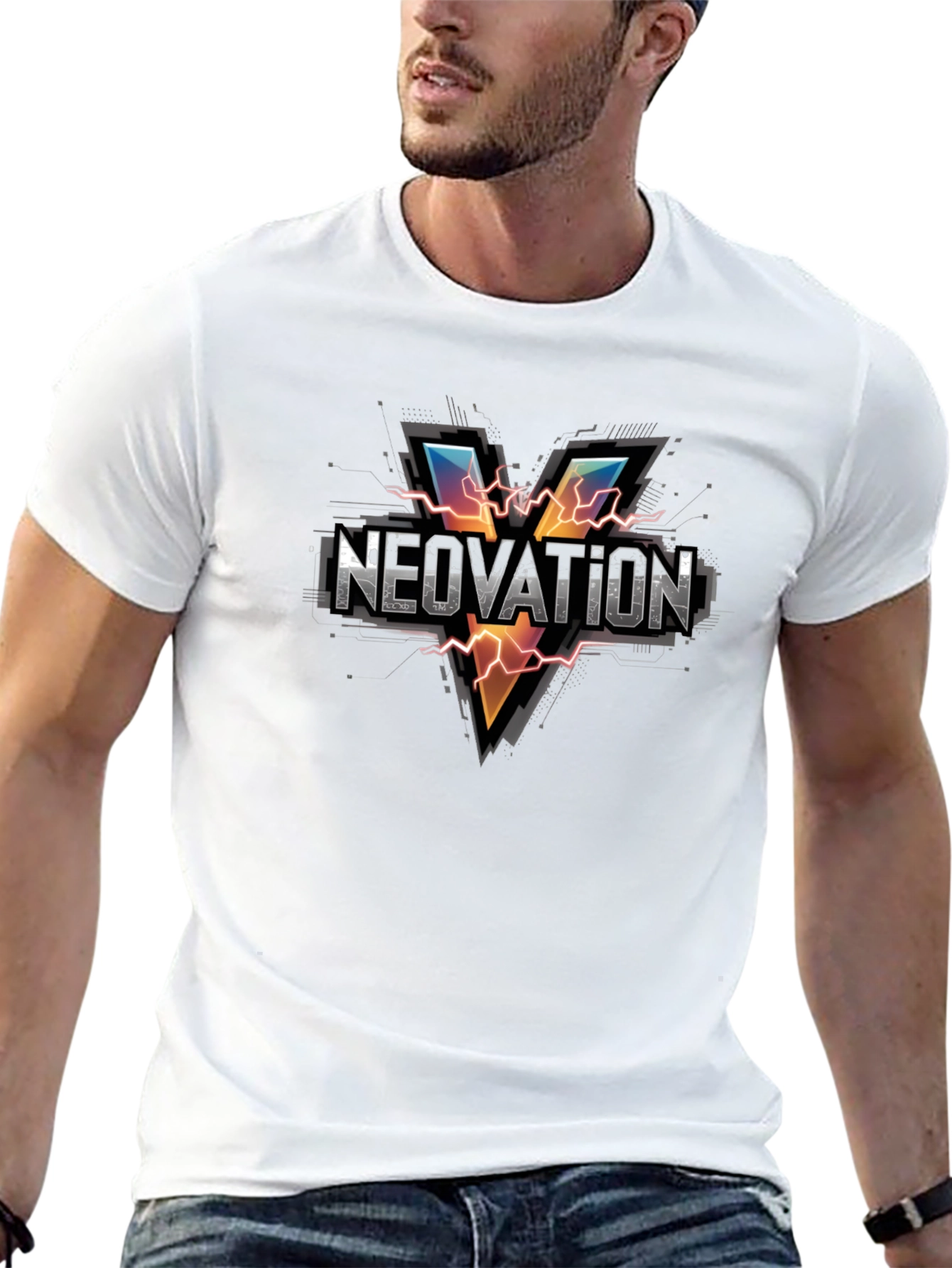 Neovation Graphic T-Shirt - Modern V-Design Tee