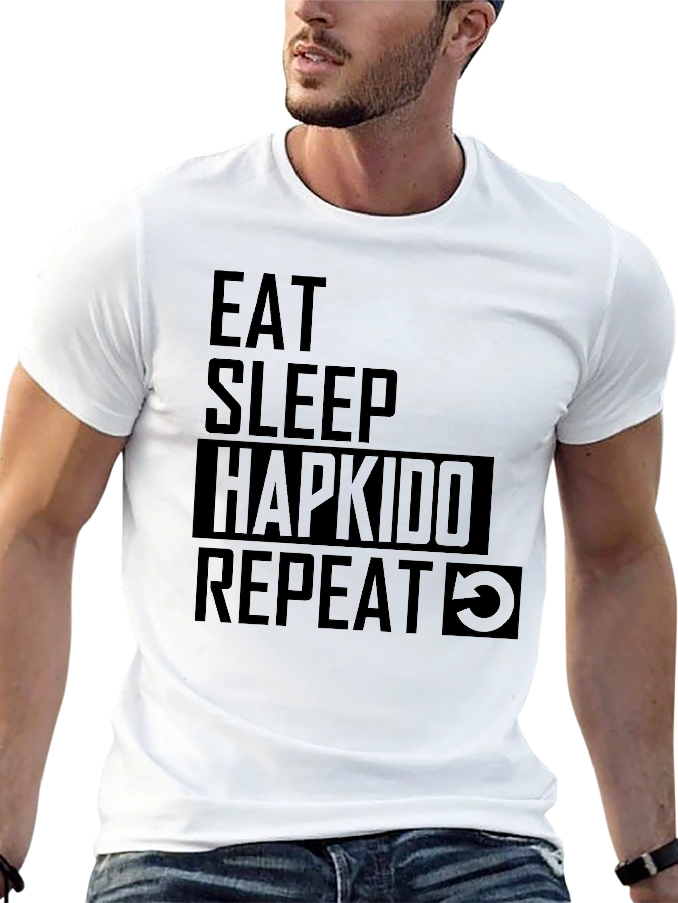 Eat Sleep Hapkido Repeat Black T-Shirt