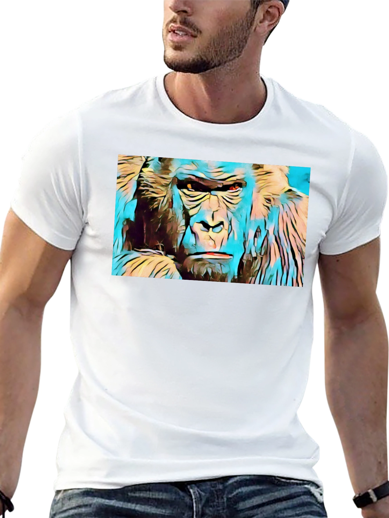 Gorilla Graphic Tee - Vivid Design Soft Cotton