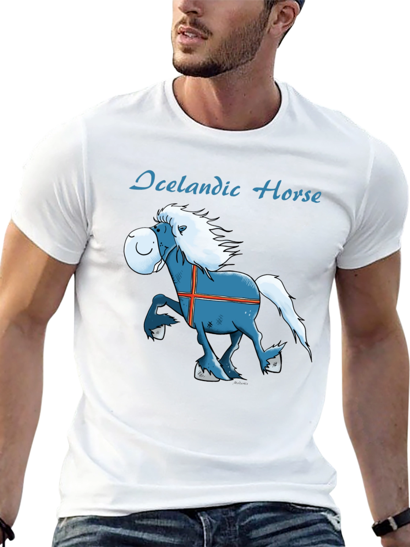 Icelandic Horse Graphic Tee - Fun Cartoon T-Shirt