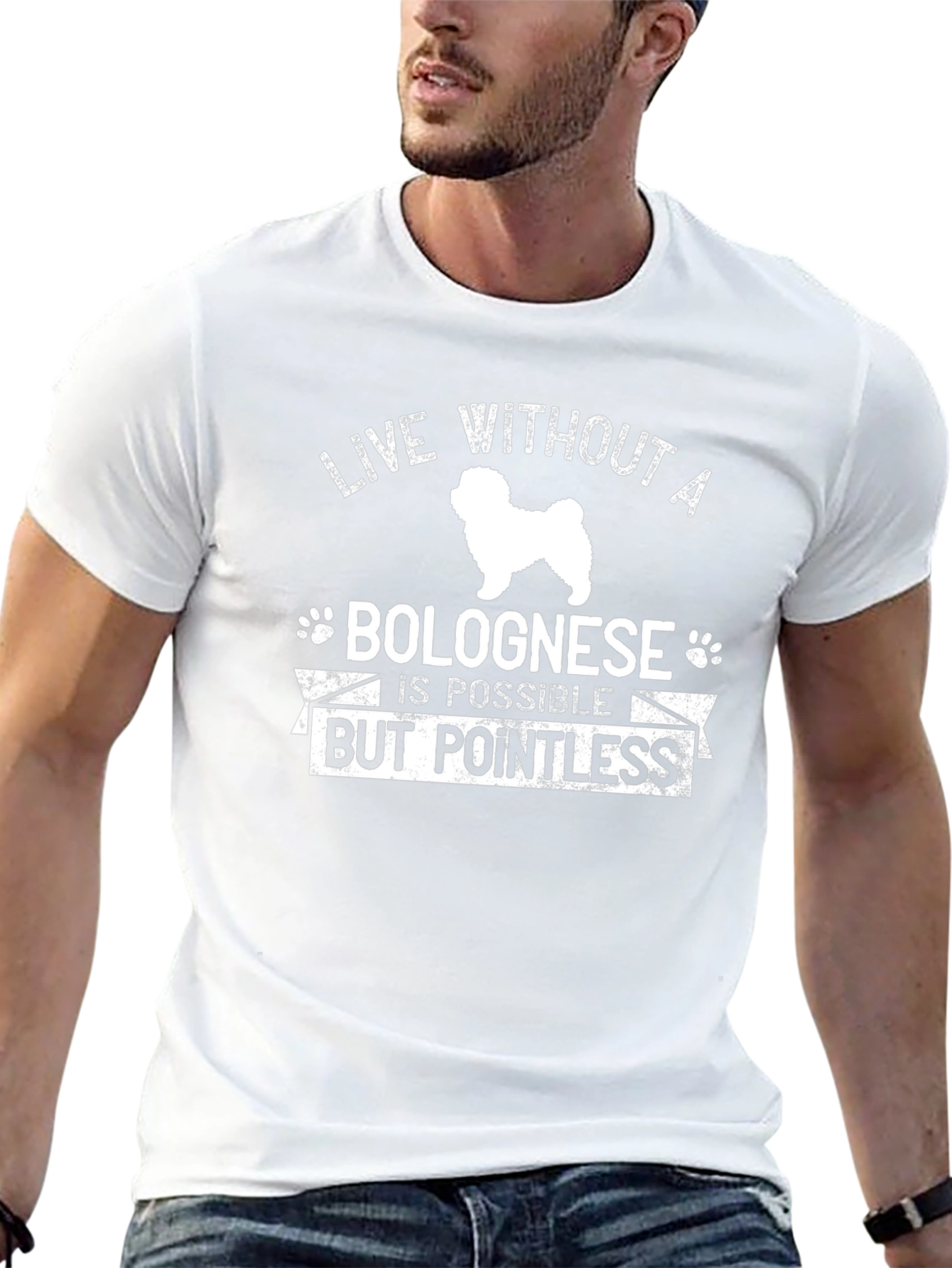 Bolognese Dog T-Shirt - Live Without Pointless Tee