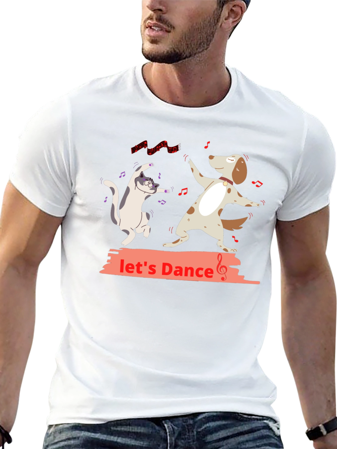 Lets Dance Dog & Cat Graphic T-Shirt