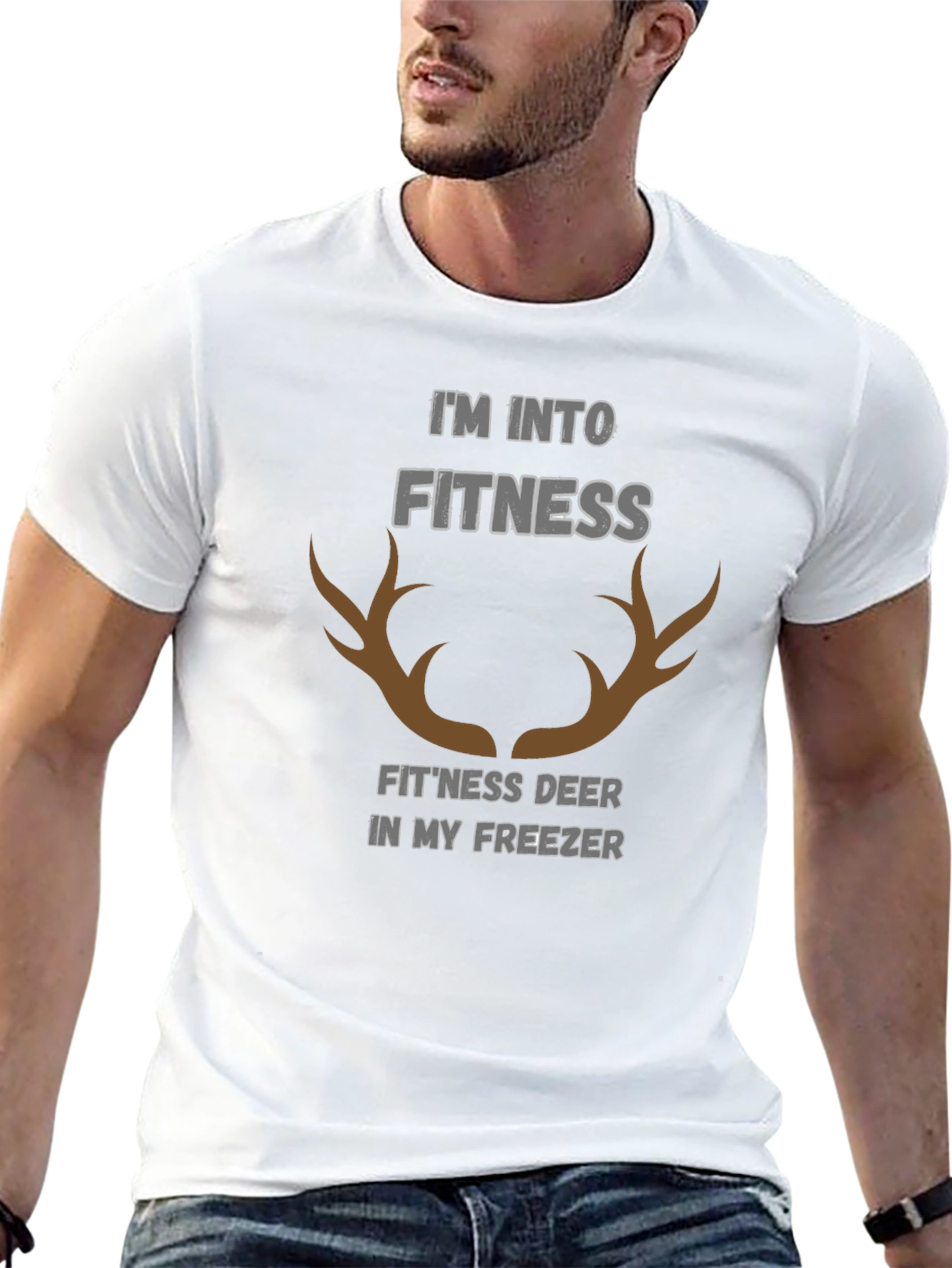 Fitness Deer Funny Graphic T-Shirt