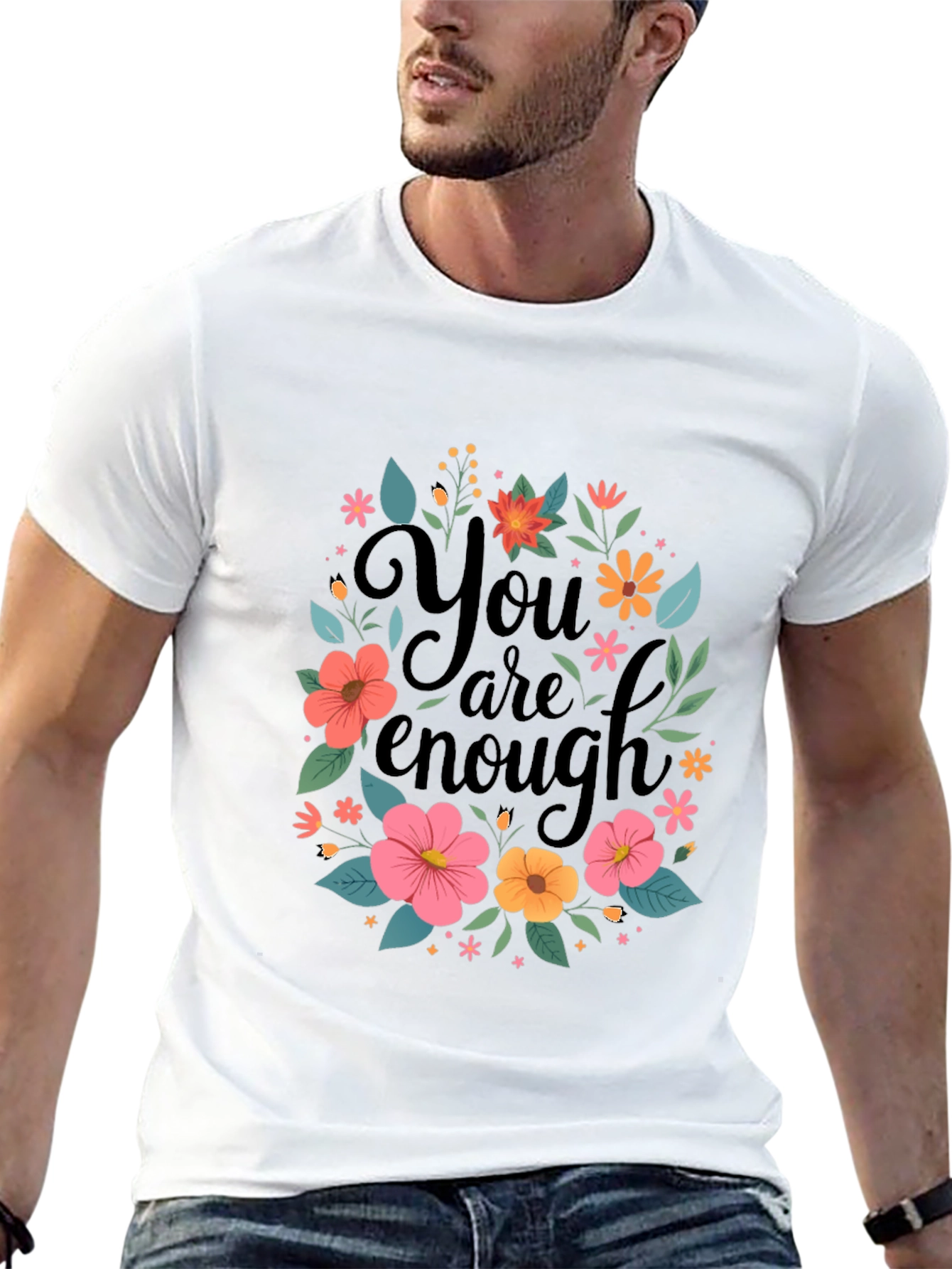 Floral You Are Enough Graphic Tee