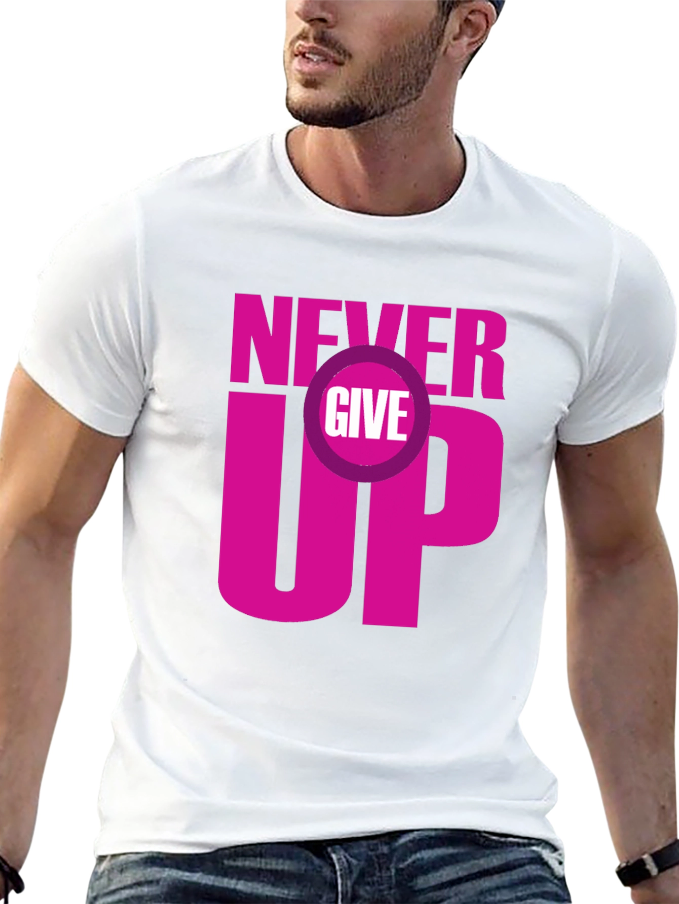 Never Give Up Graphic Tee - Motivational T-Shirt