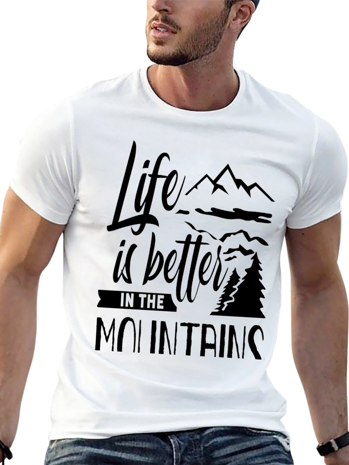 Life is Better in the Mountains Black T-Shirt