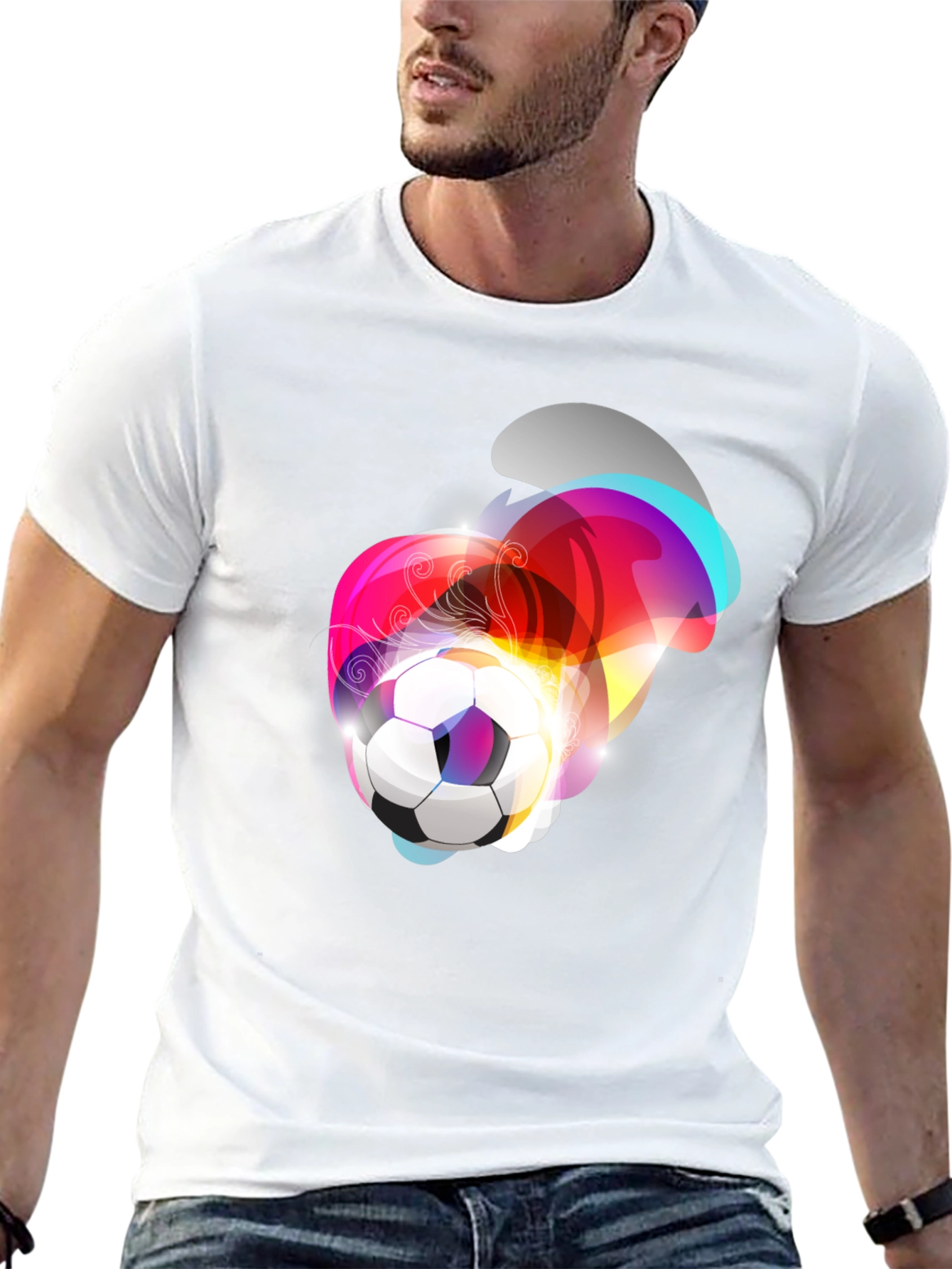 Soccer Ball Graphic Tee - Modern Artistic Design