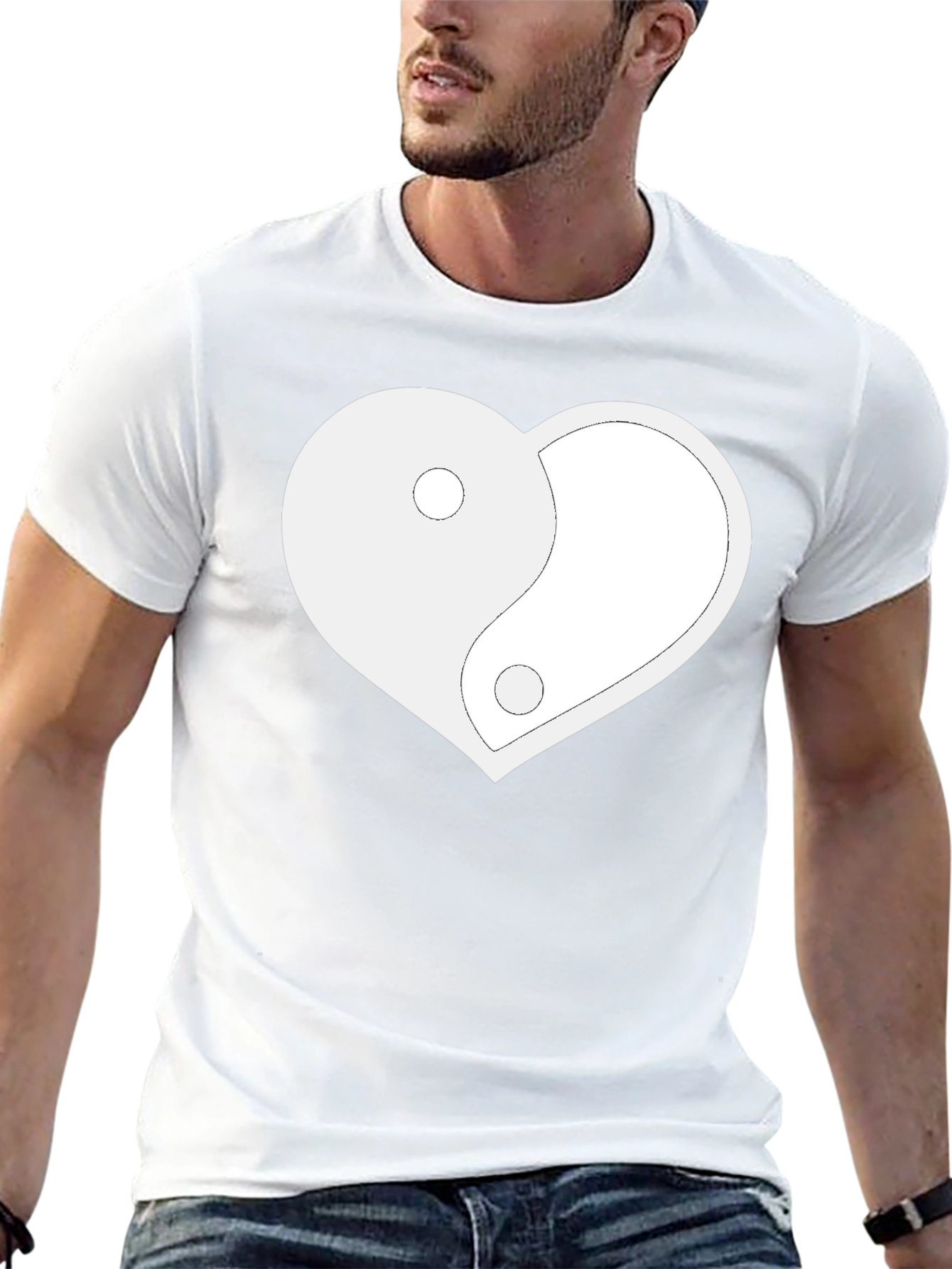Yin Yang Heart Graphic Tee - Relaxed Fit