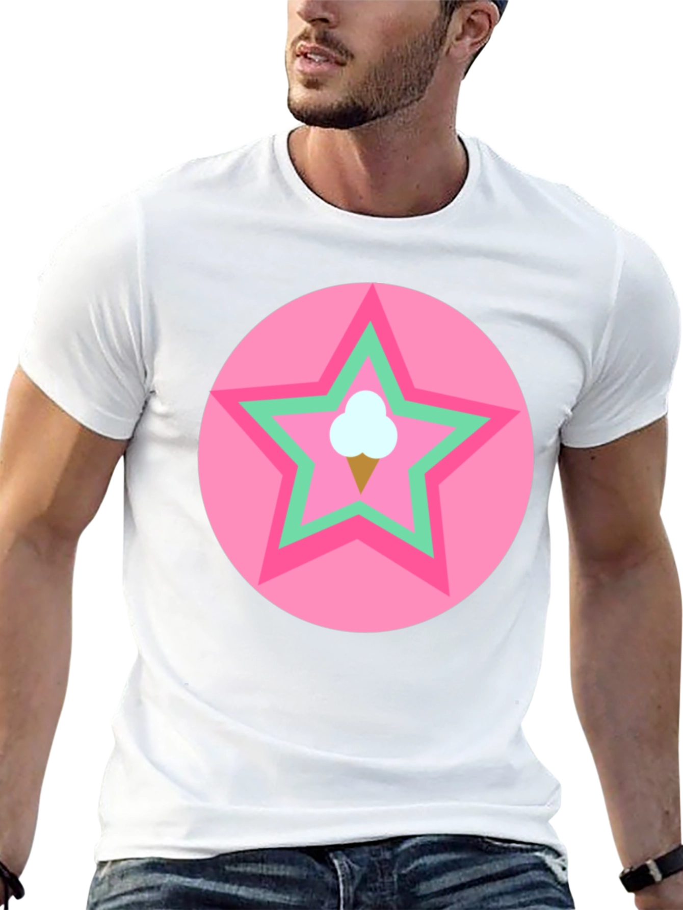 Ice Cream Star Graphic Tee - Black