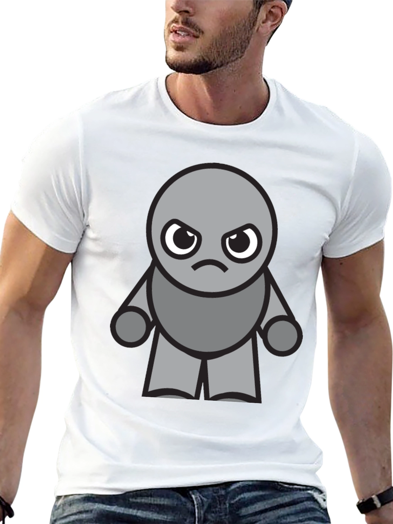 Grumpy Gray Character T-Shirt