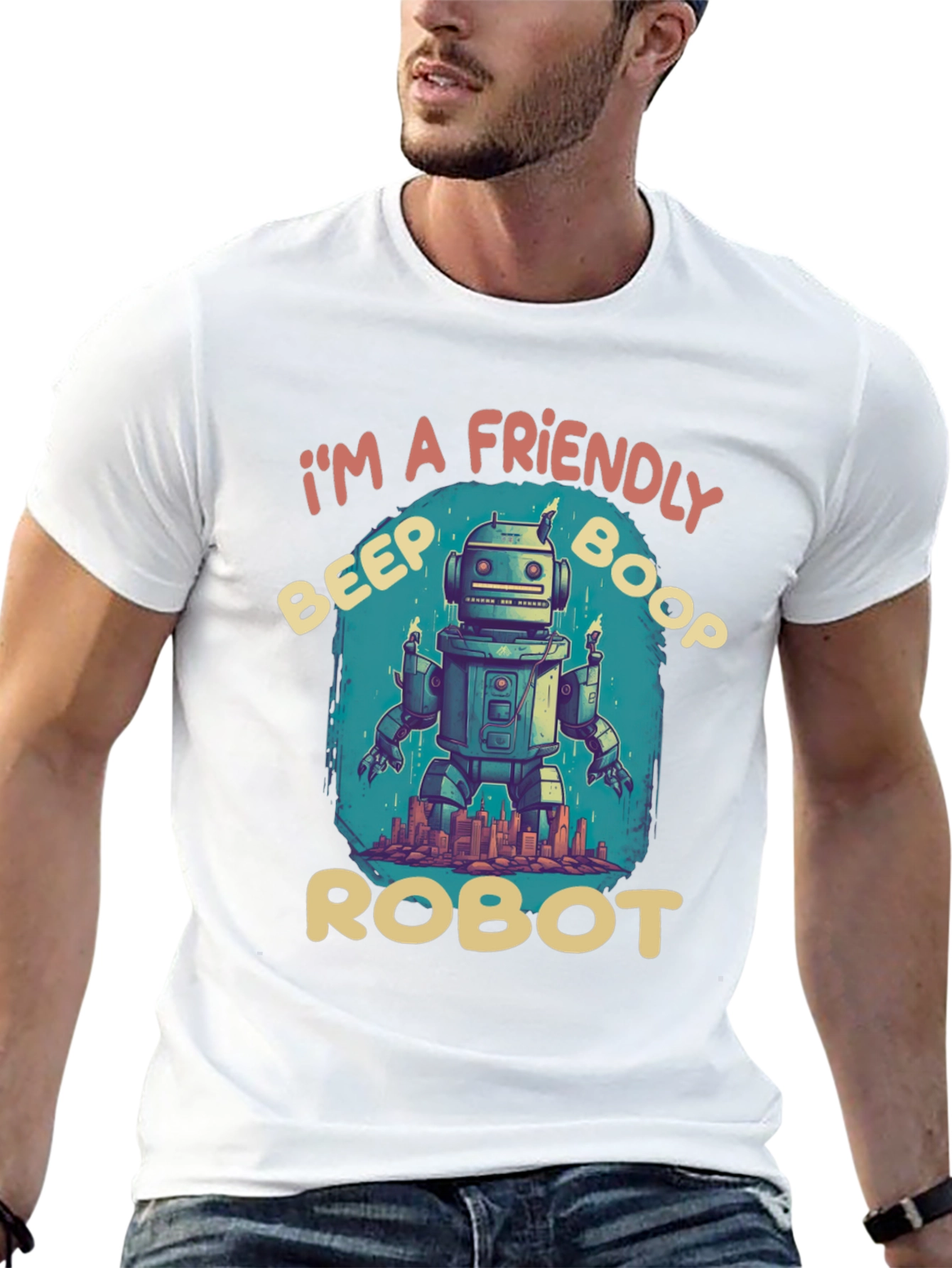 Friendly Robot T-Shirt: Beep Boop Style