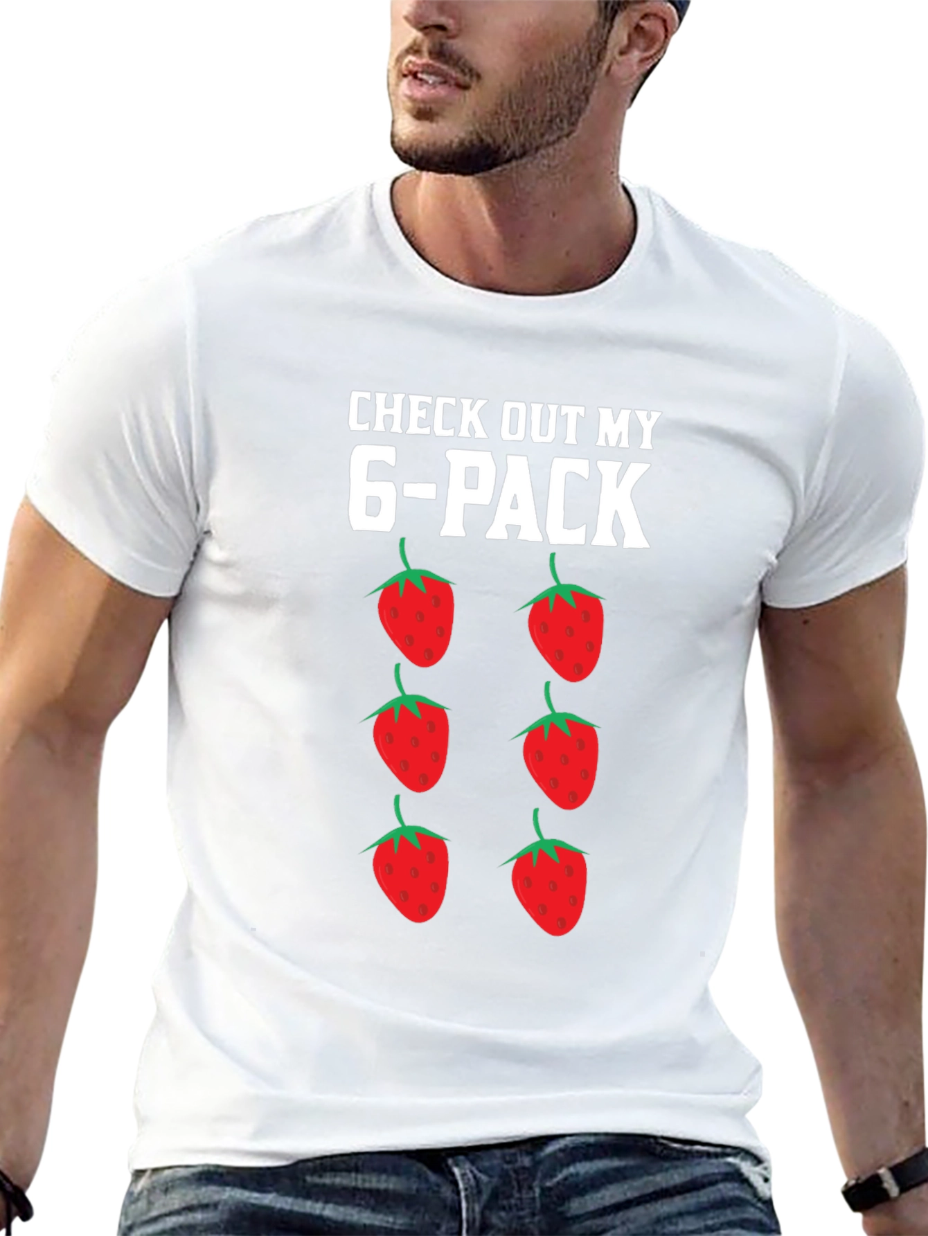 Funny Strawberry 6-Pack Graphic T-Shirt