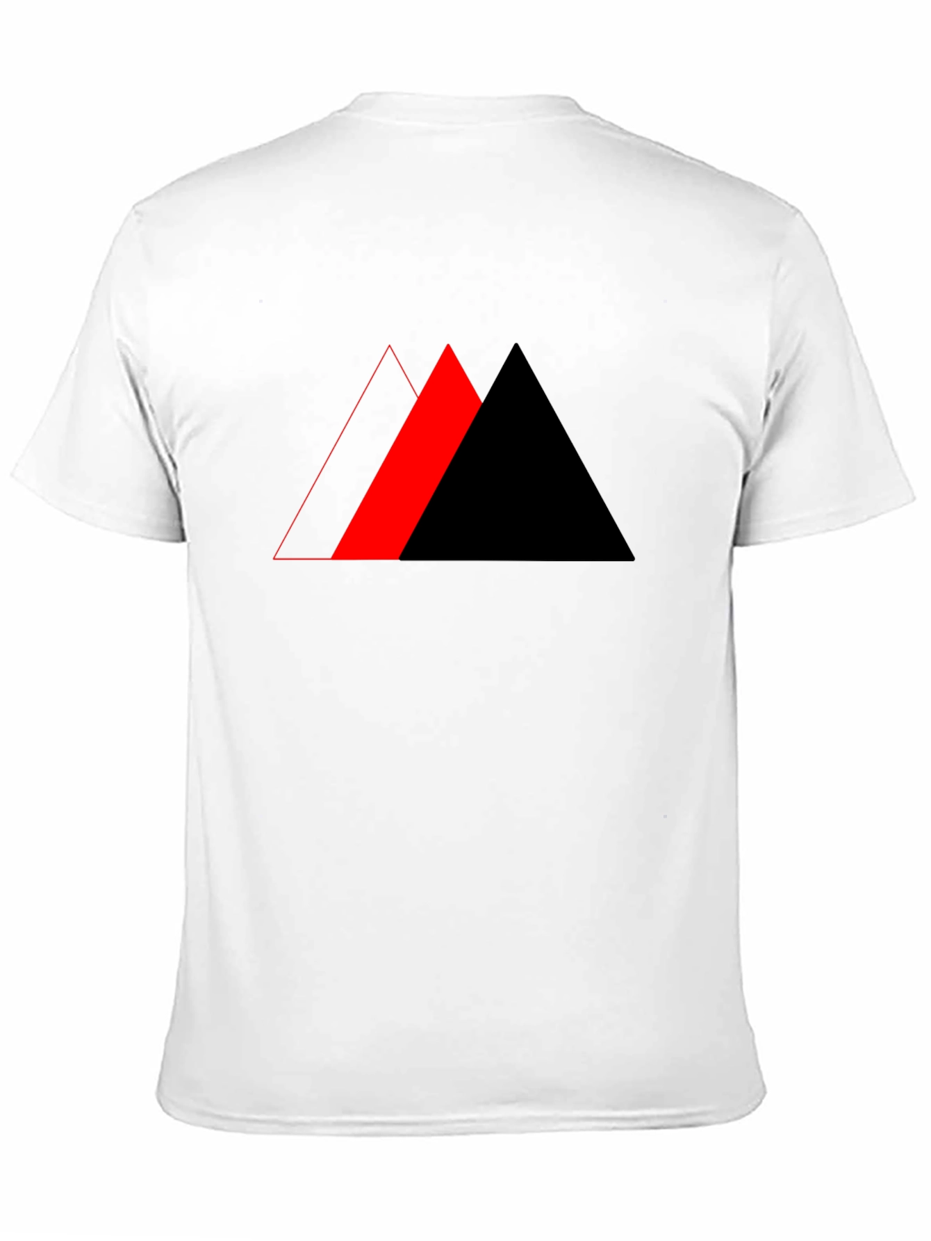 Geometric Triangle Design Black T-Shirt