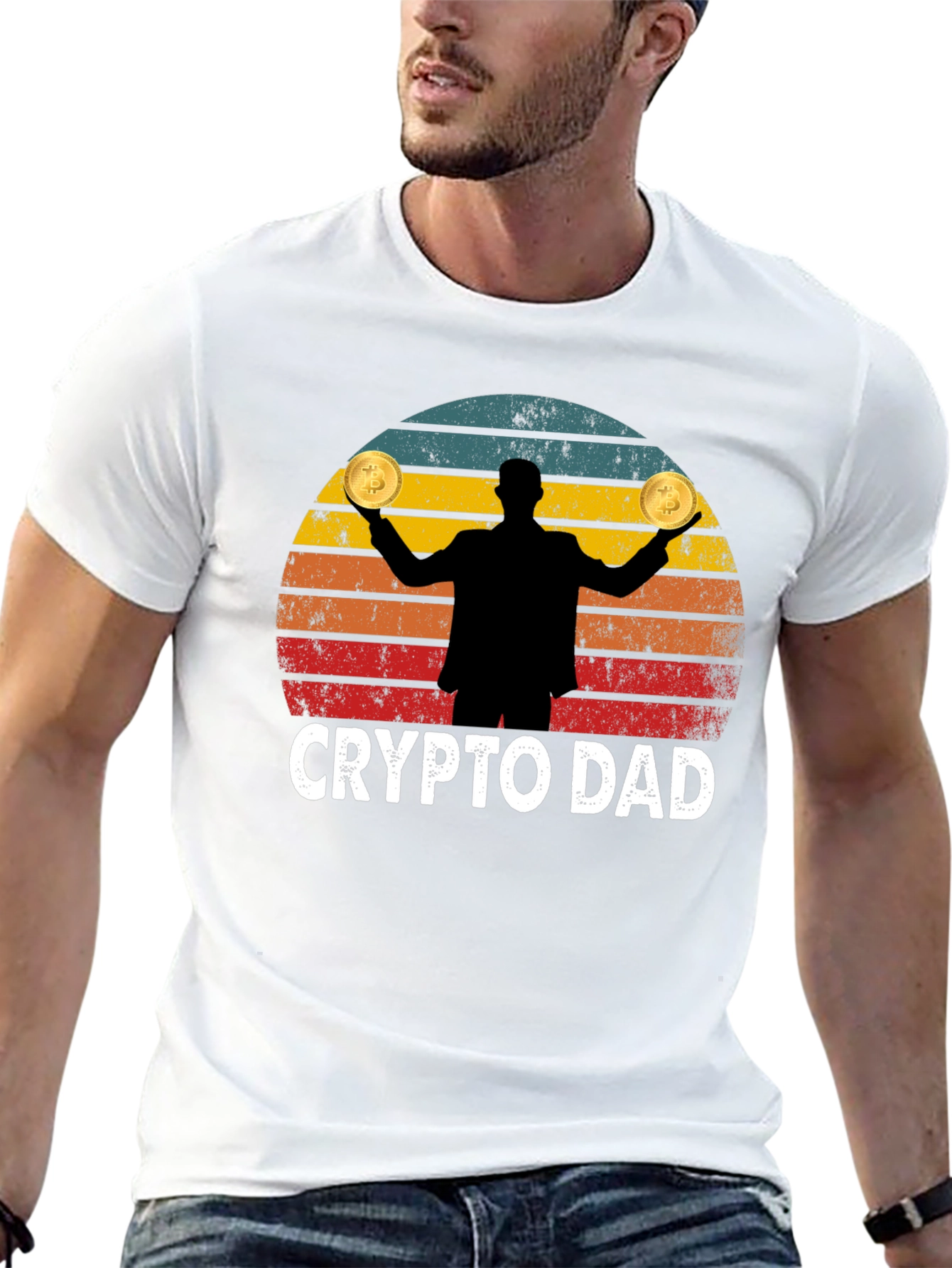 Crypto Dad Bitcoin Graphic T-Shirt