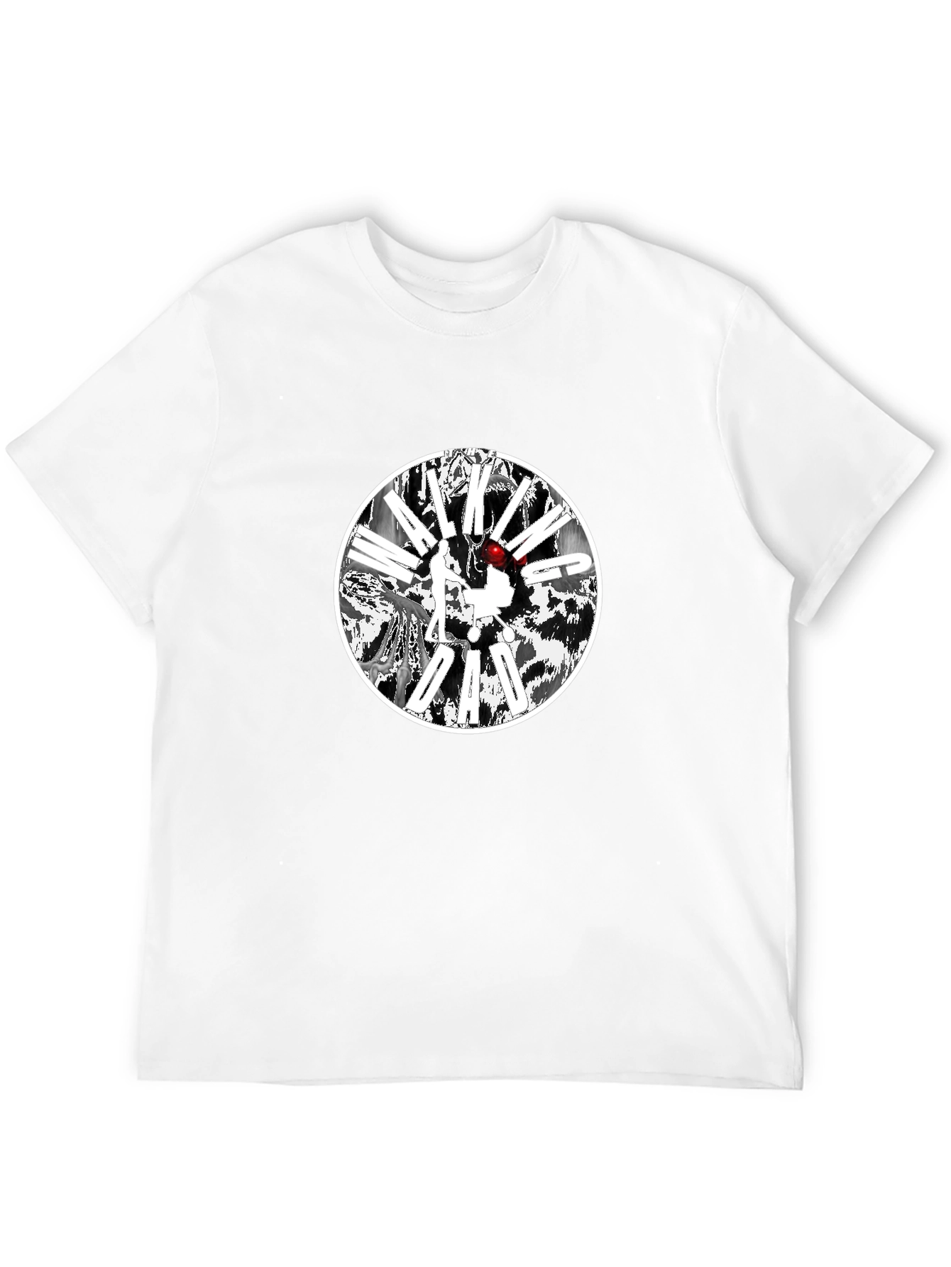 Black T-Shirt with Circular Graphic Design