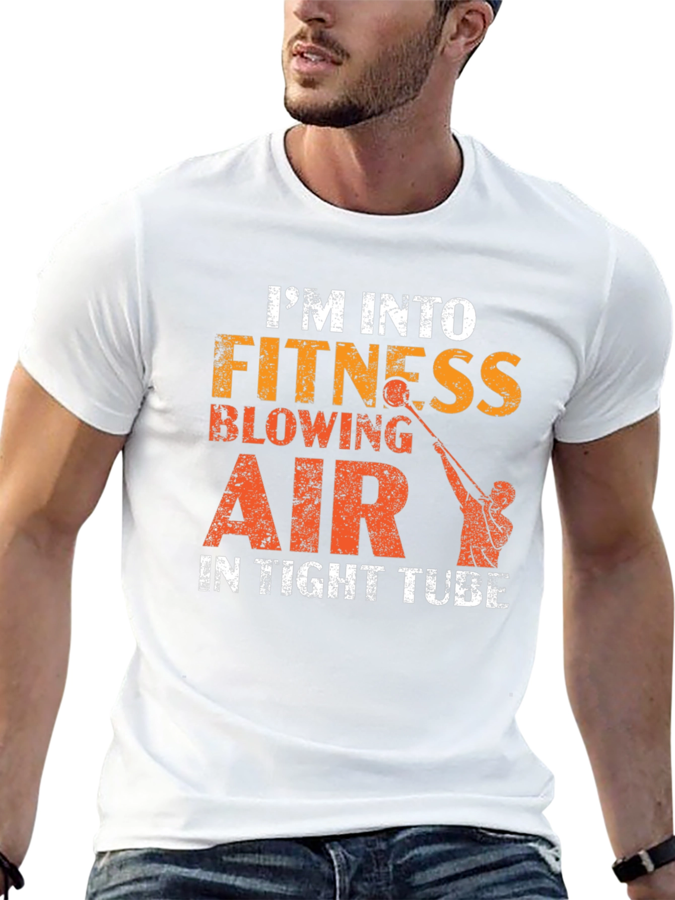 Fitness Blowing Air T-Shirt - Funny Glass Blowing Tee