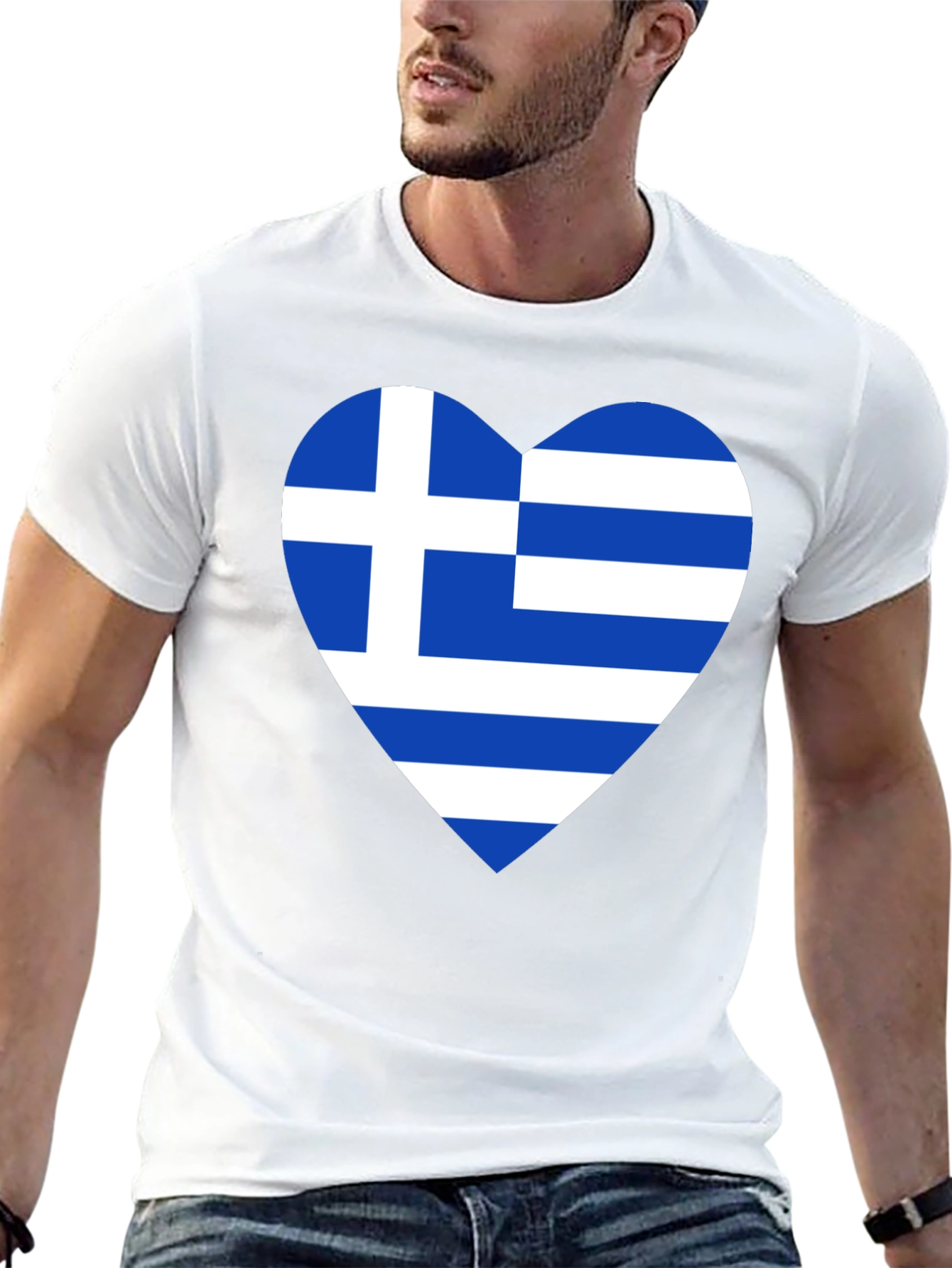 Greek Flag Heart T-Shirt
