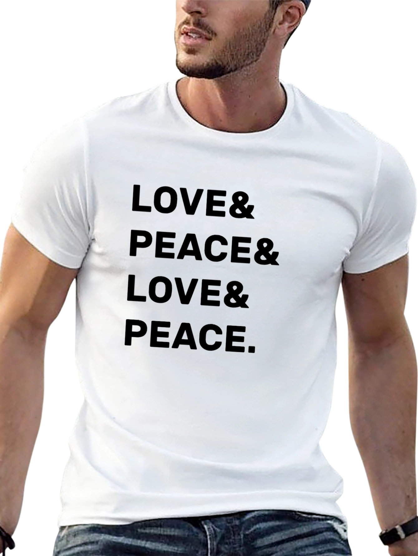 Love & Peace Graphic T-Shirt - Trendy Relaxed Fit