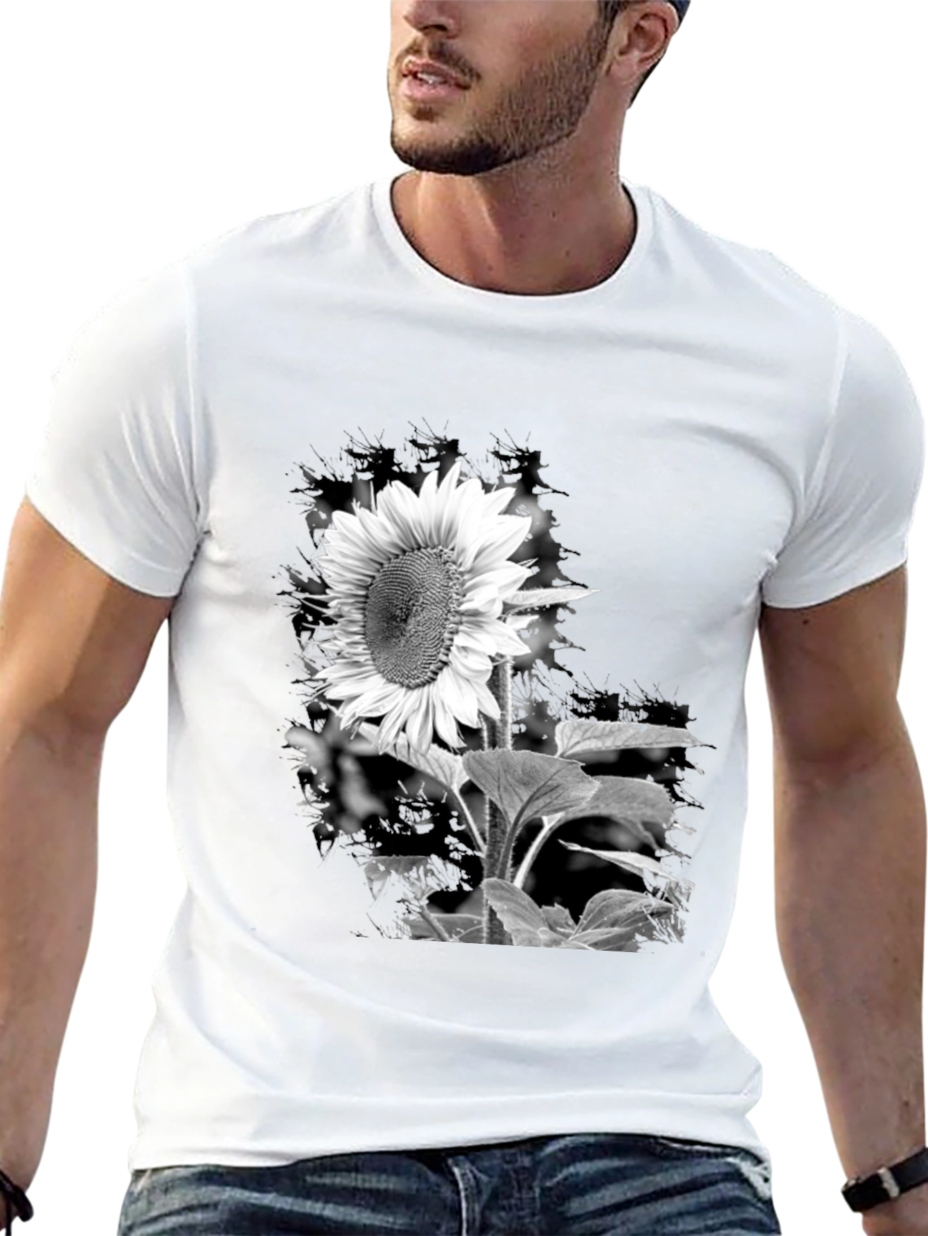 Black Sunflower Graphic Tee
