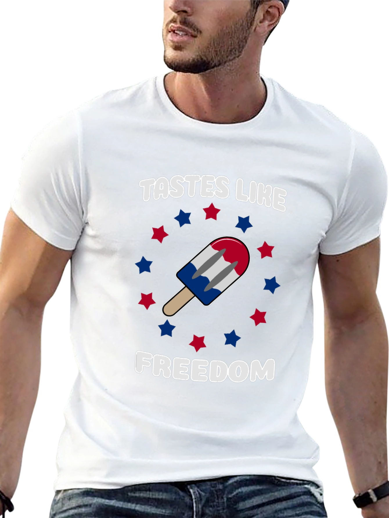 Tastes Like Freedom Patriotic Popsicle Graphic Tee