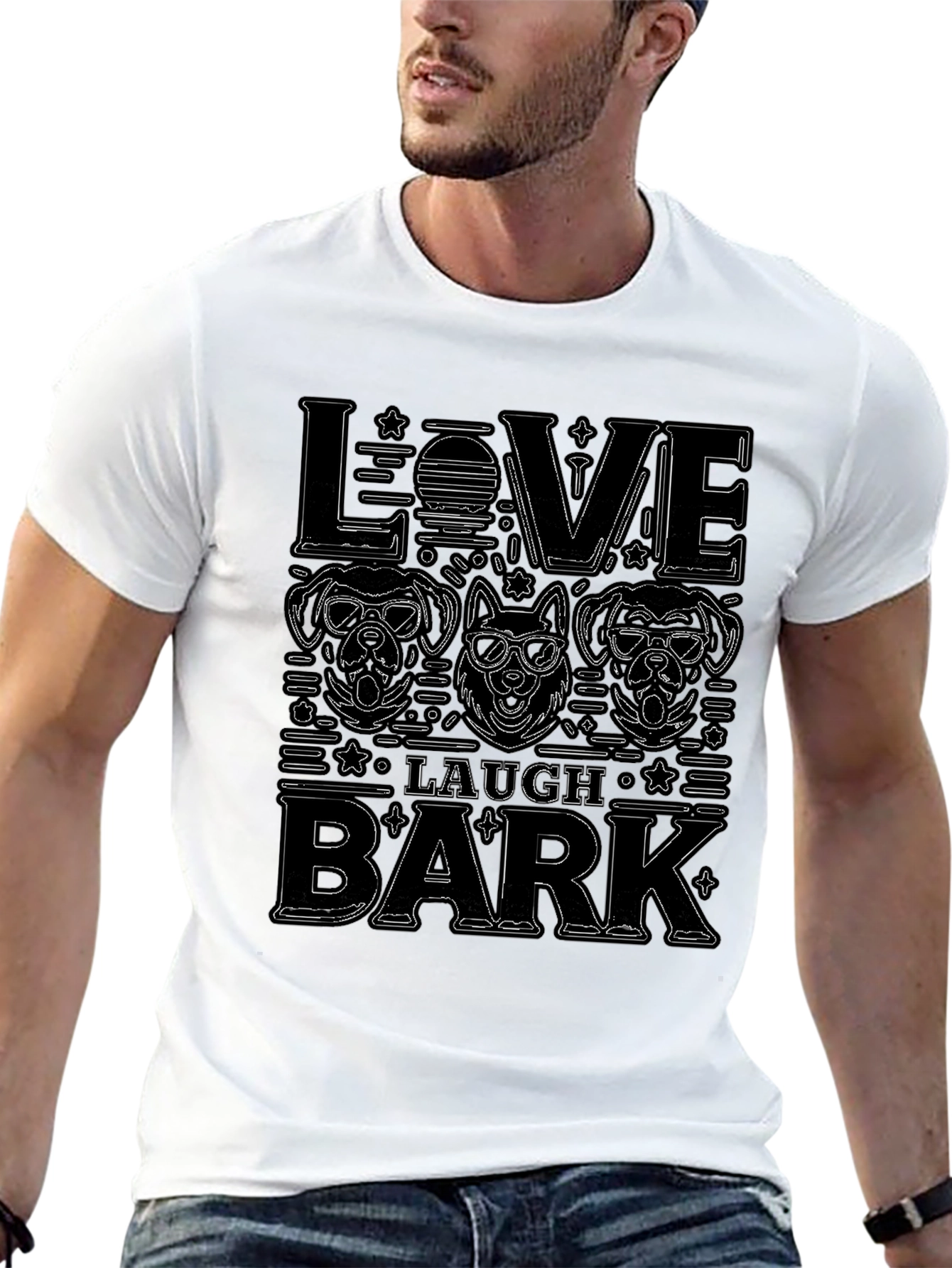 Love Laugh Bark Dog Graphic Tee