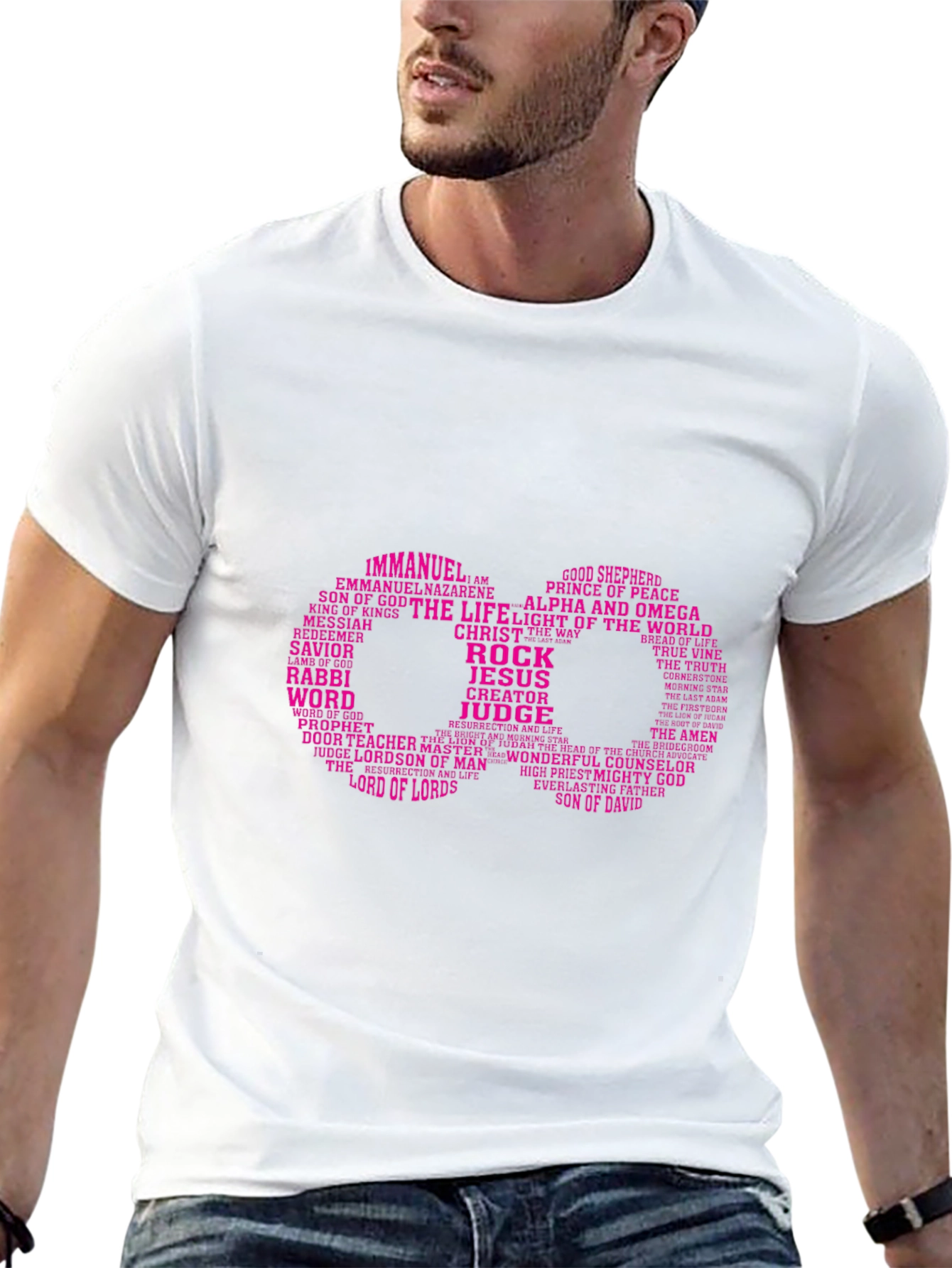 Faith Inspired Graphic Tee - Jesus Names Infinity Design