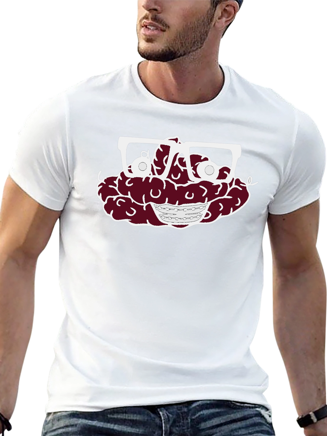 Brain with Glasses Graphic Tee - Unisex T-Shirt