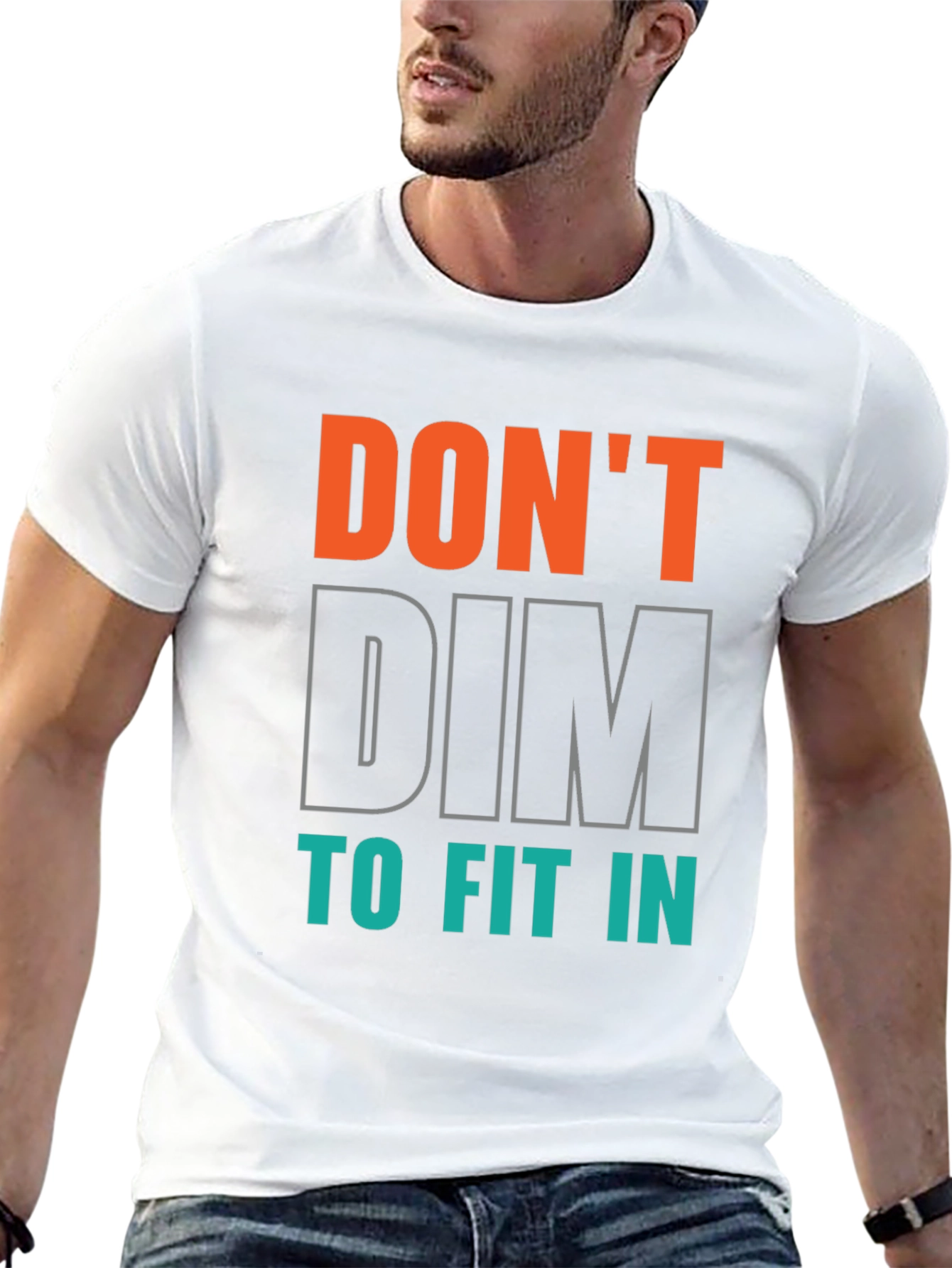 Dont Dim to Fit In Graphic Tee - Black