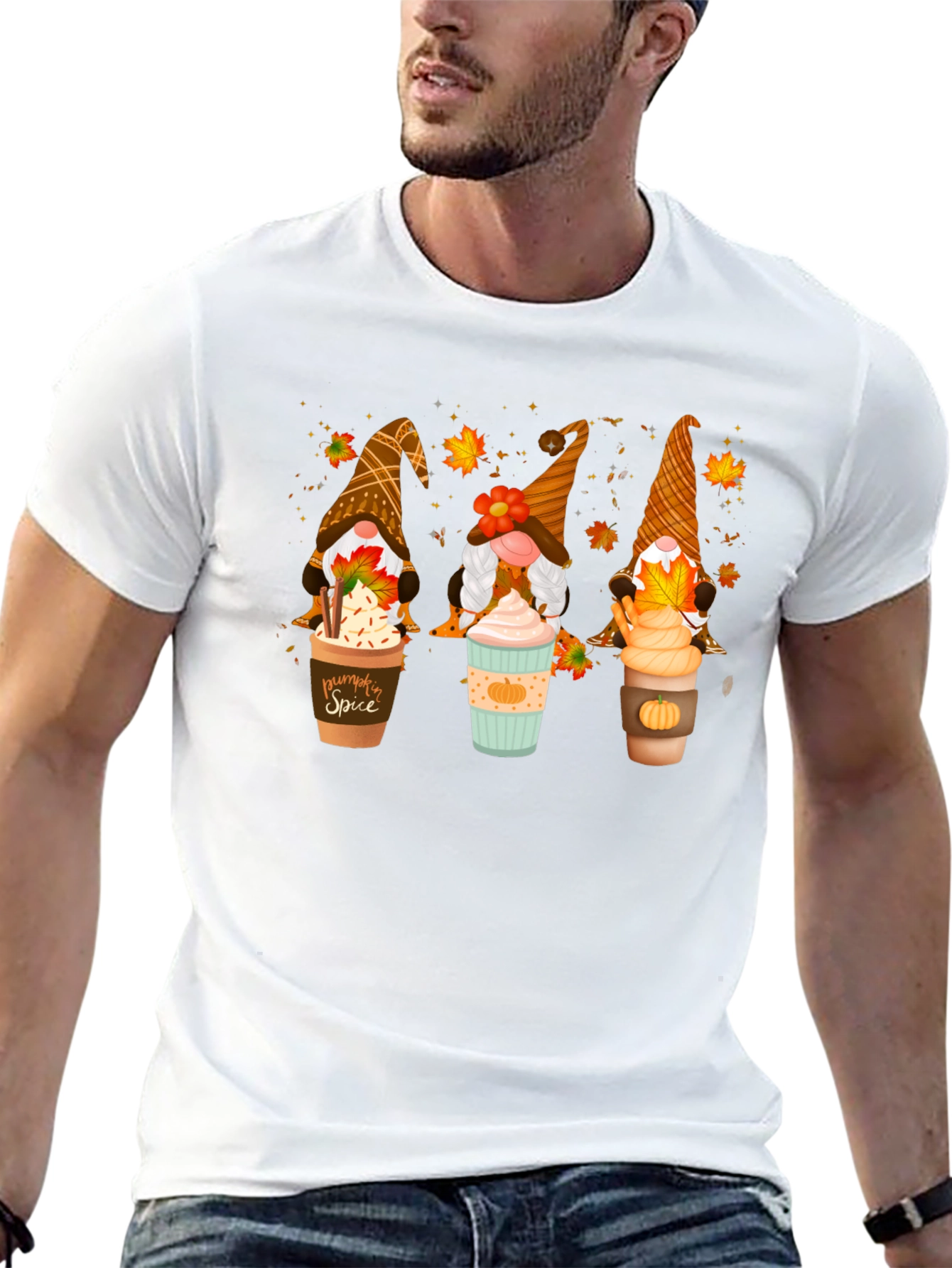 Fall Gnomes Latte Art T-Shirt