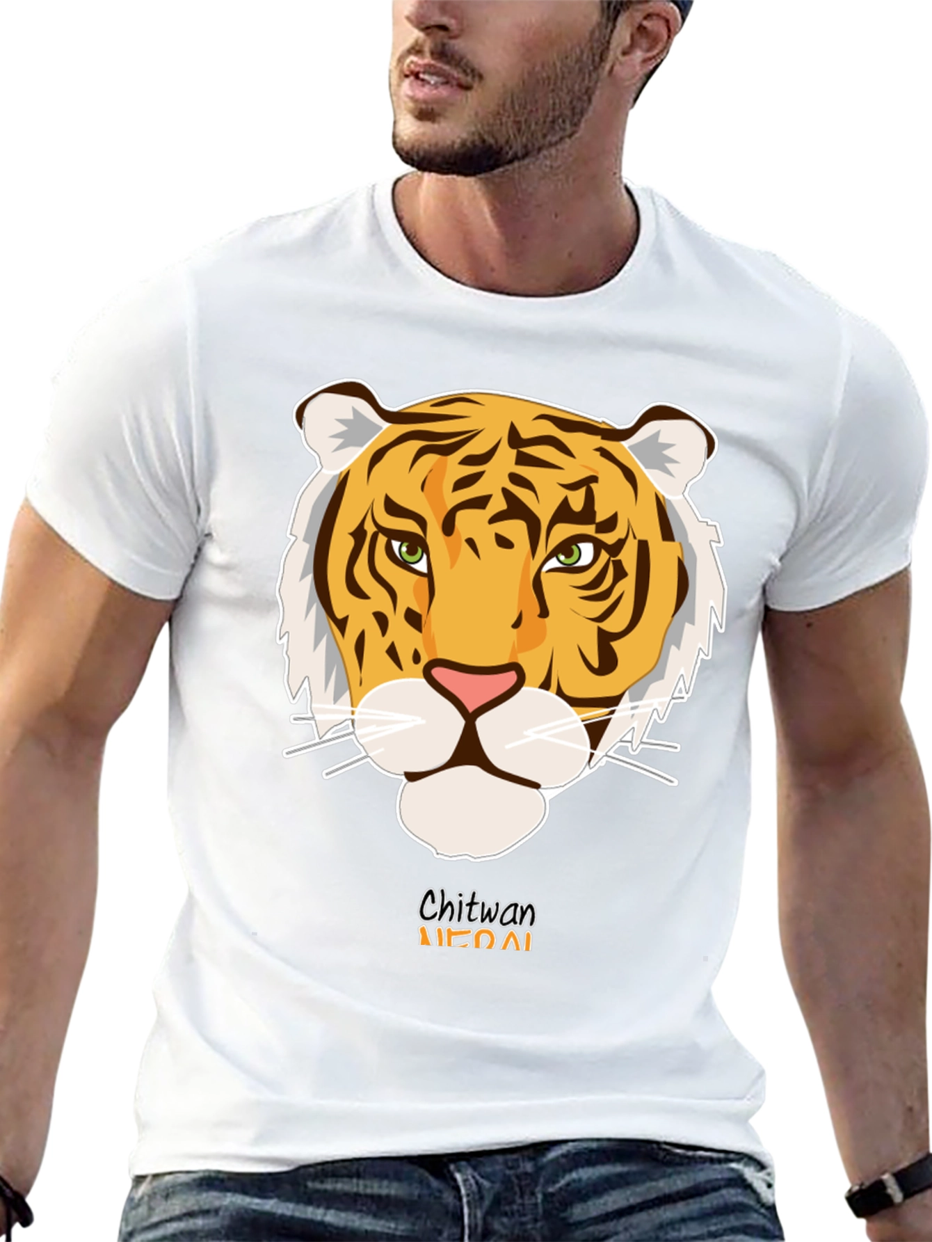 Chitwan Nepal Tiger Graphic Tee - Black