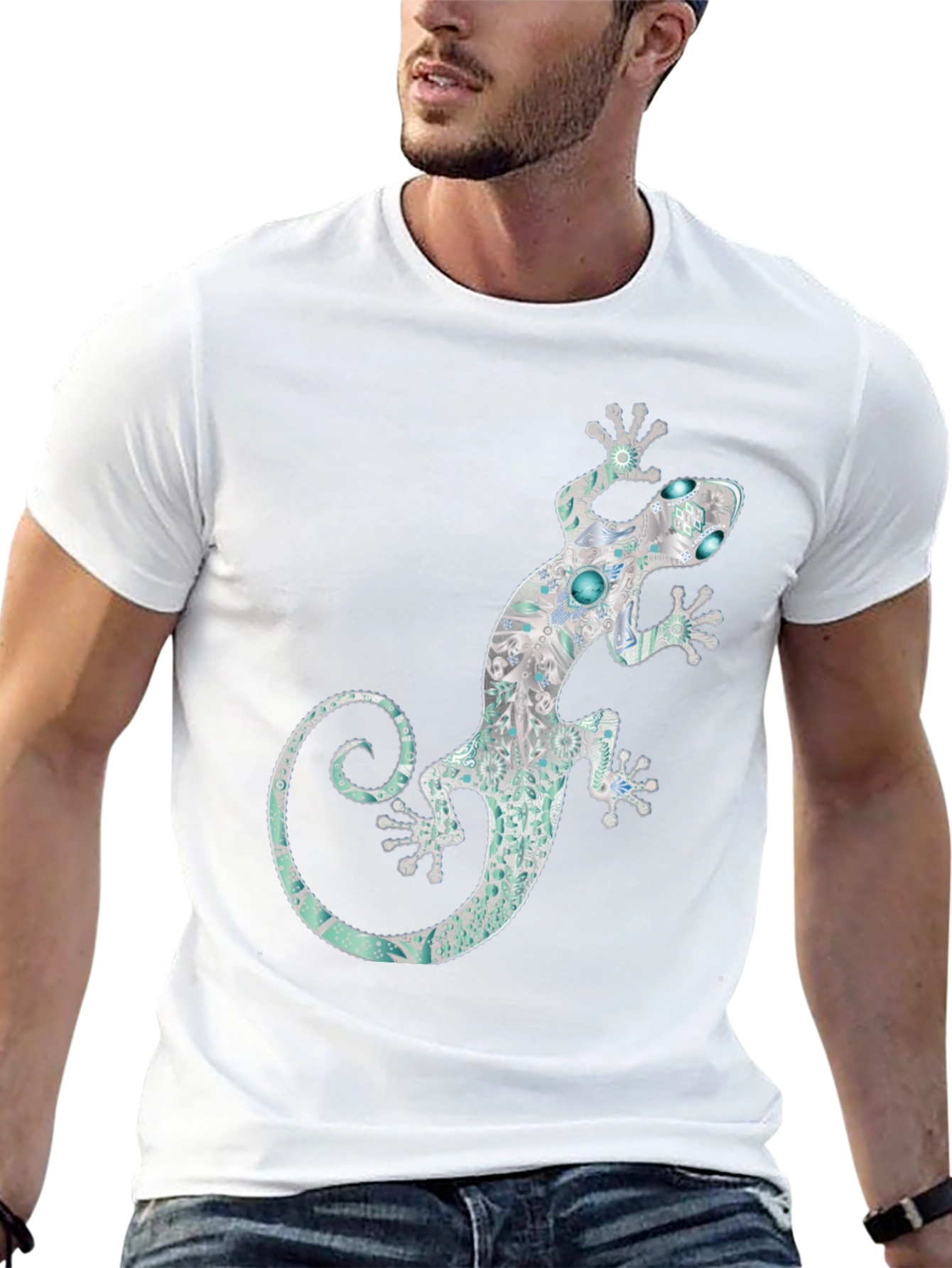 Lizard Graphic Black T-Shirt - Unique Design