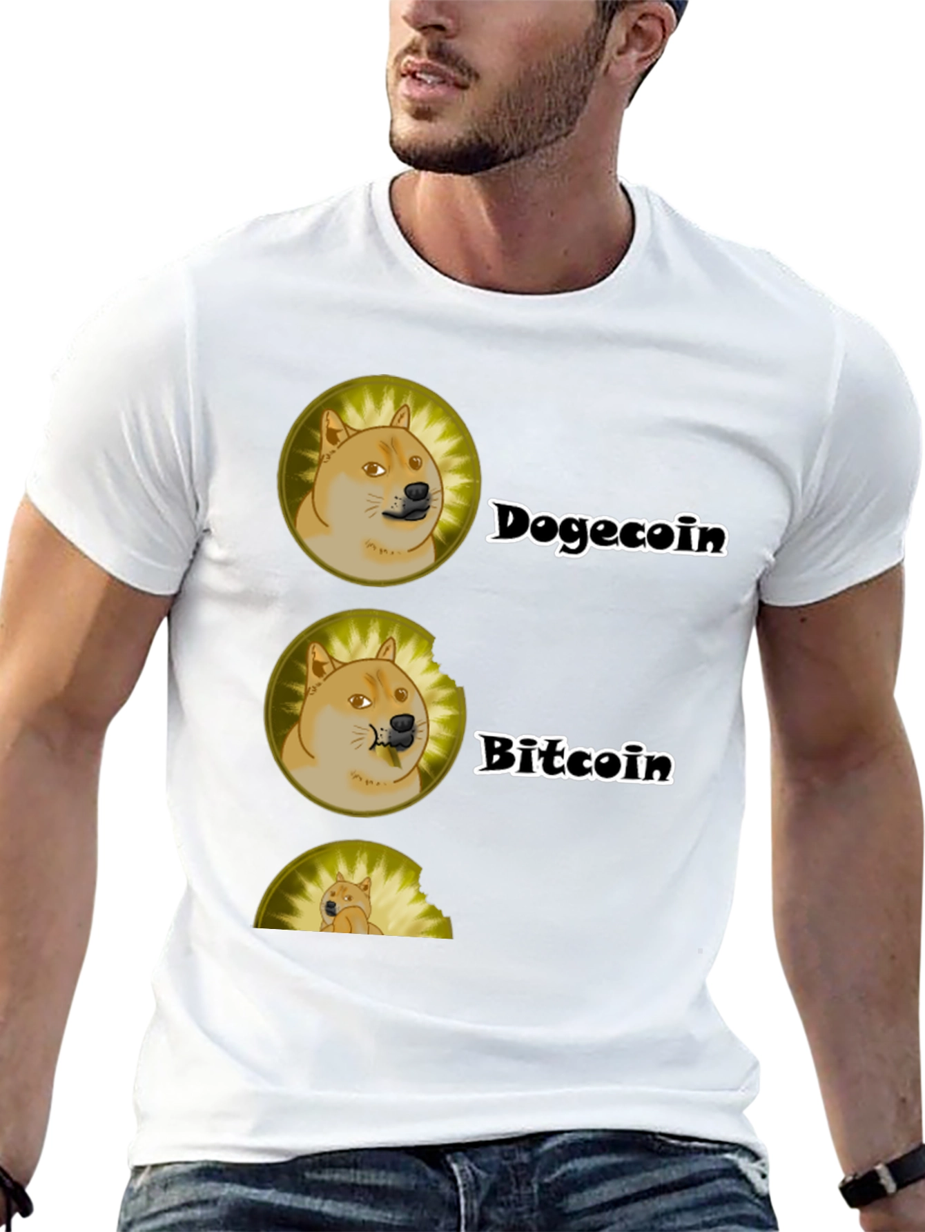 Dogecoin vs Bitcoin Graphic T-Shirt - Crypto Tee