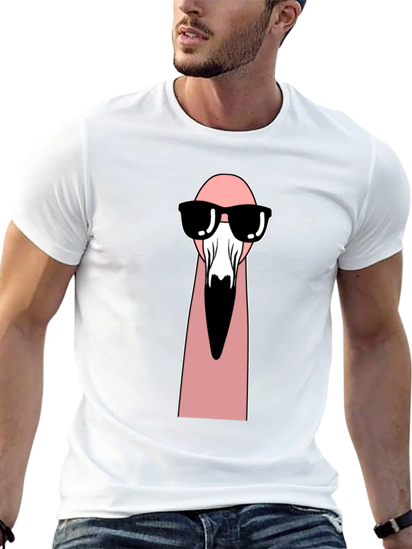 Cool Flamingo Graphic Tee - Unisex Black T-Shirt