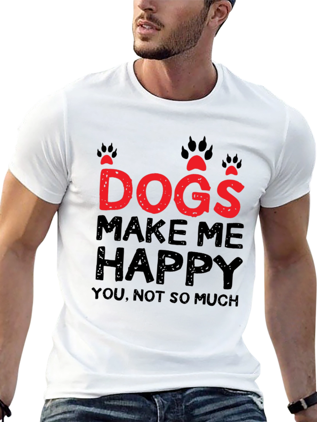 Dogs Make Me Happy Graphic T-Shirt
