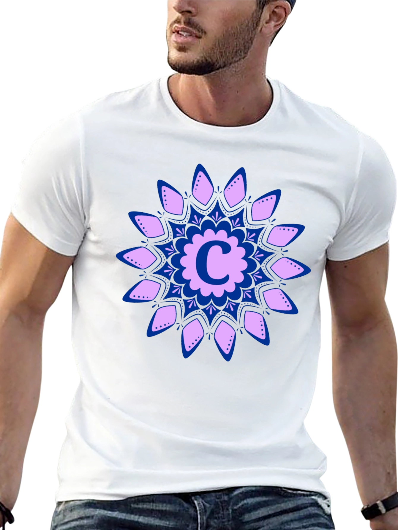 Floral C Initial T-Shirt