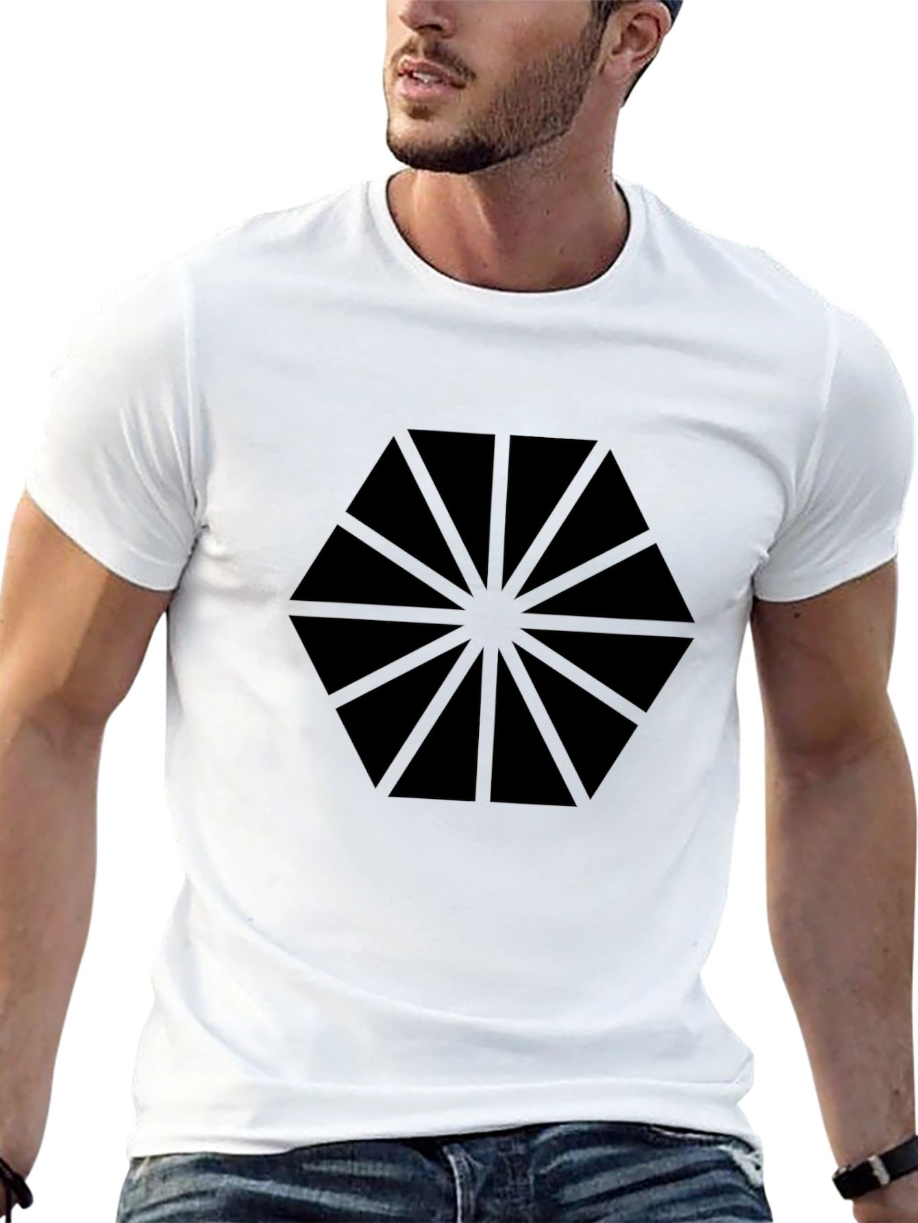 Geometric Black Graphic Tee - Modern Style