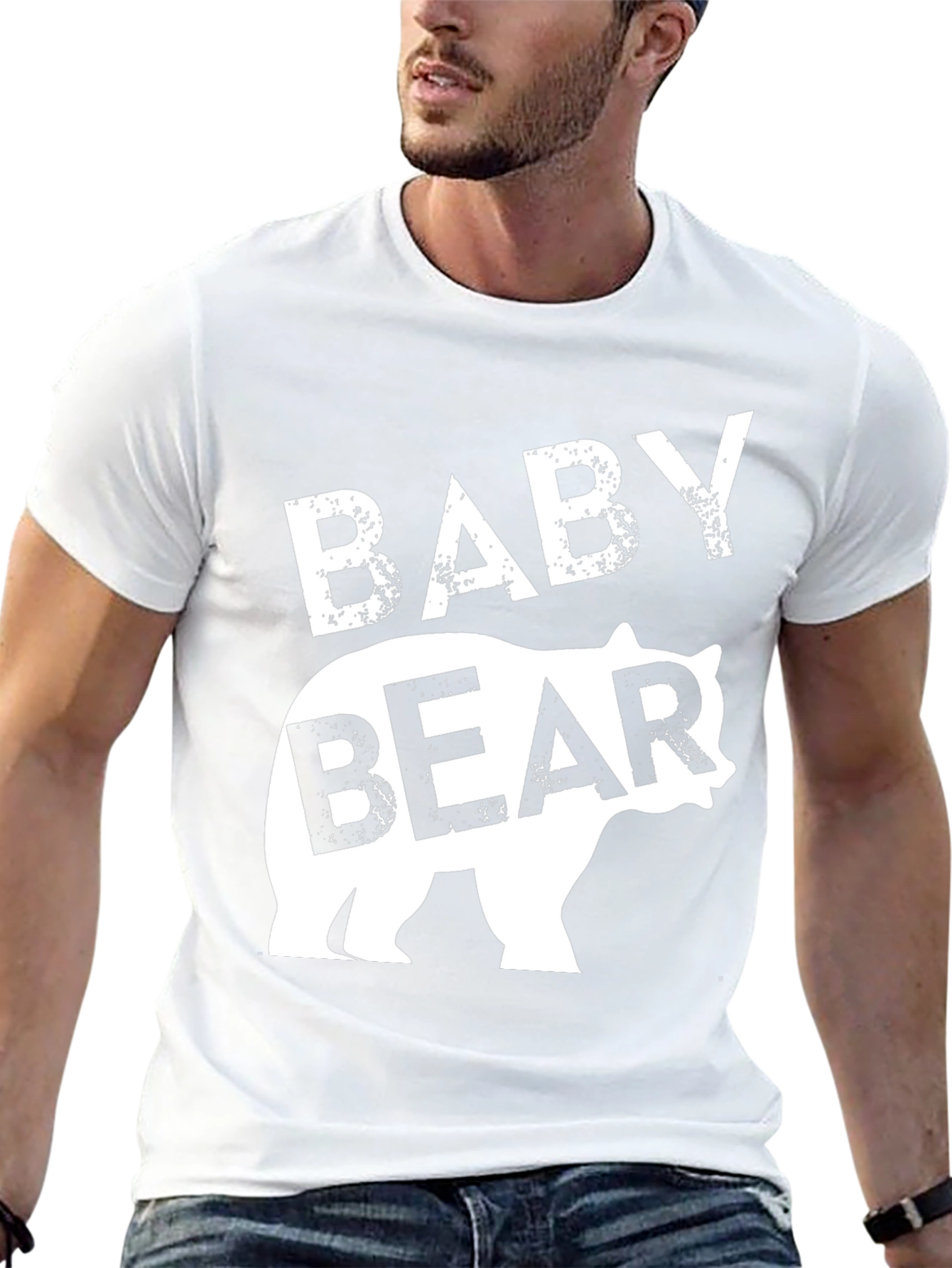 Baby Bear Graphic Tee - Black Cotton T-Shirt