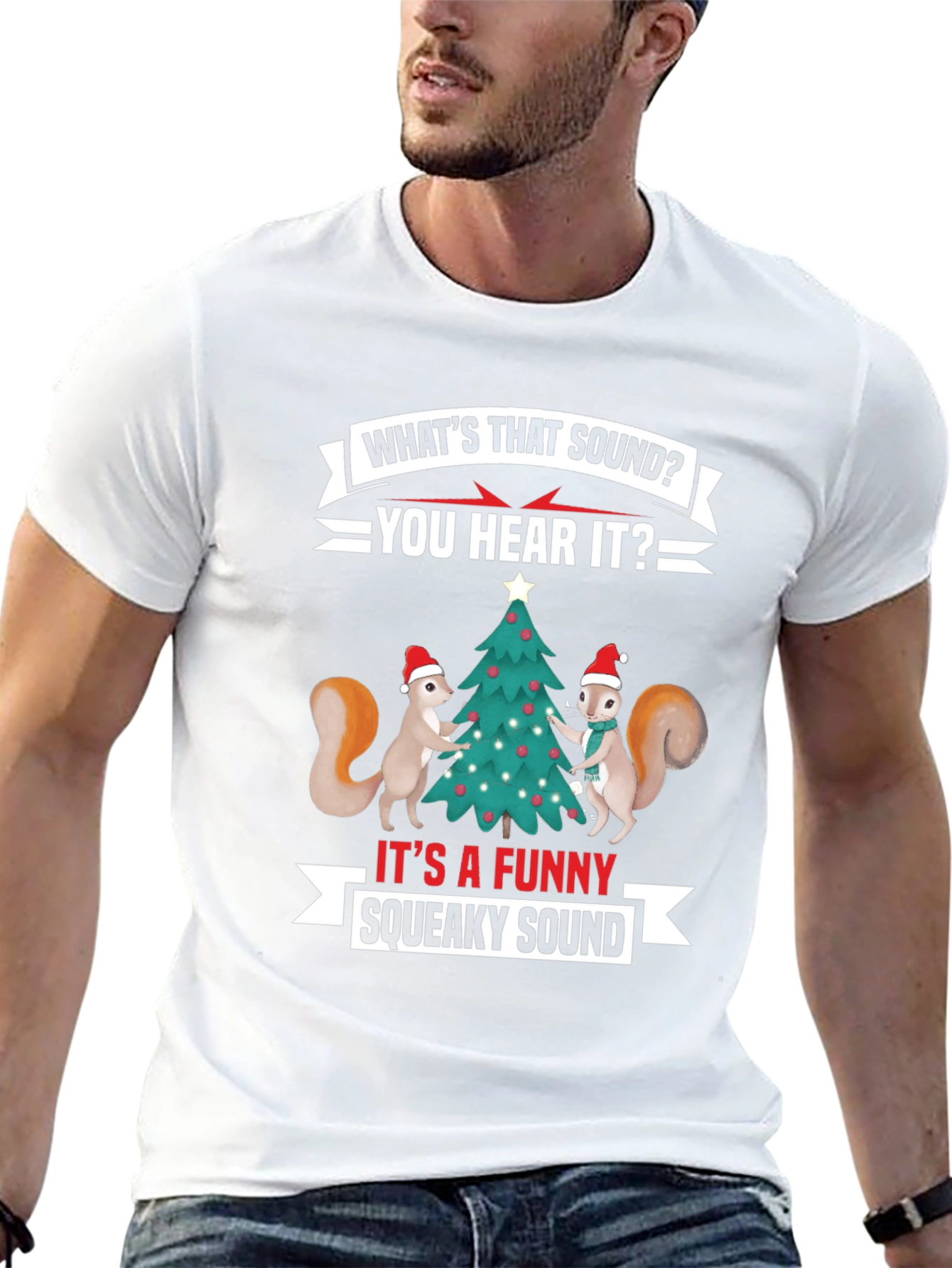 Funny Christmas Squirrel T-Shirt: Whats That Squeaky Sound?