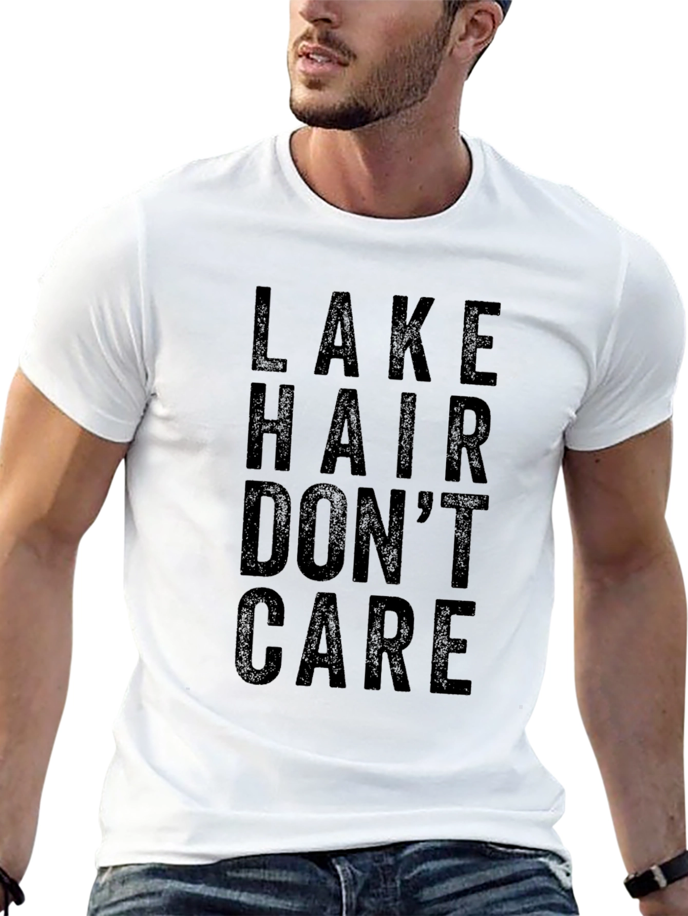 Lake Hair Dont Care Graphic Tee - Black
