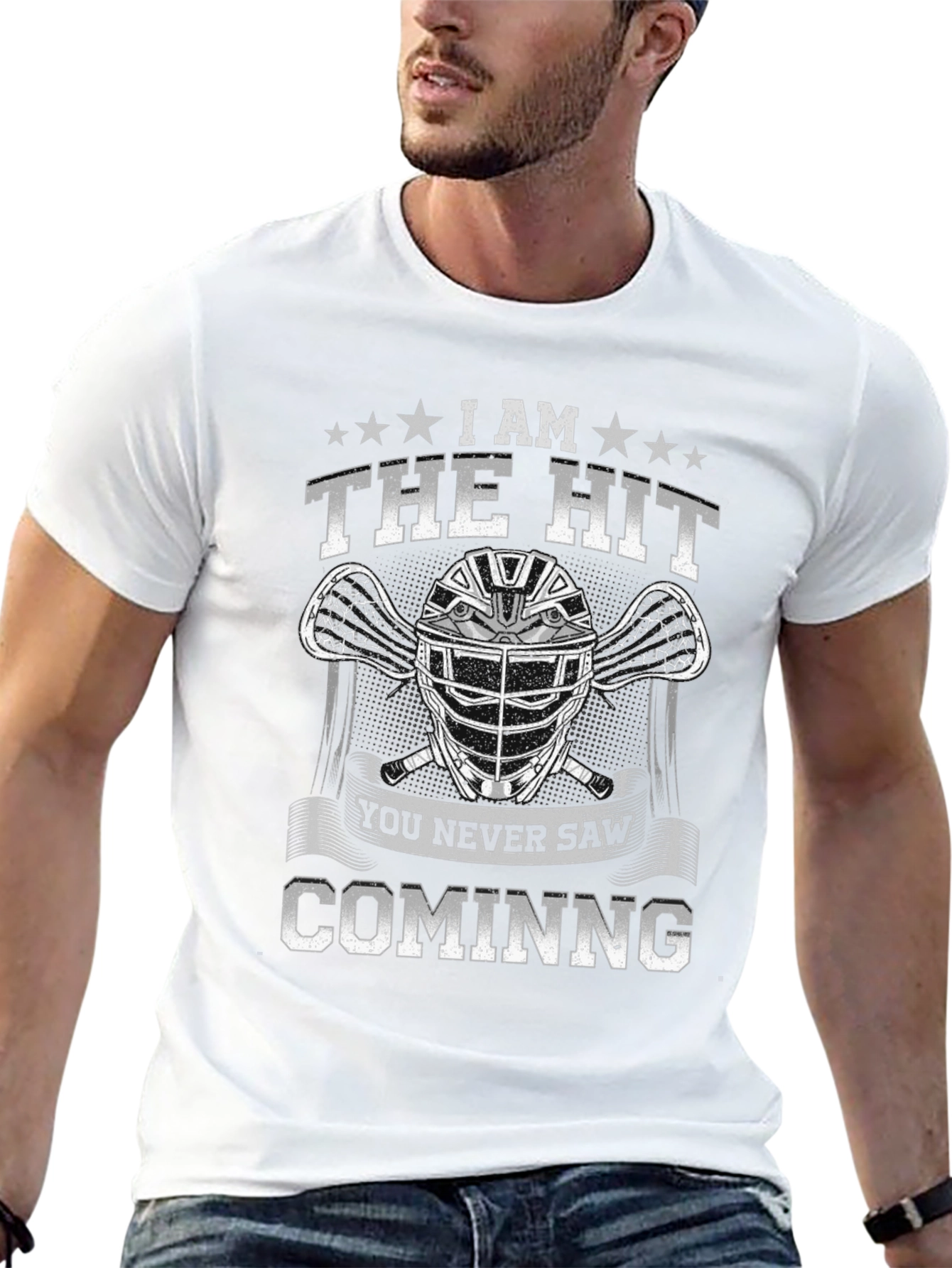 The Hit T-Shirt Lacrosse Helmet Graphic Tee