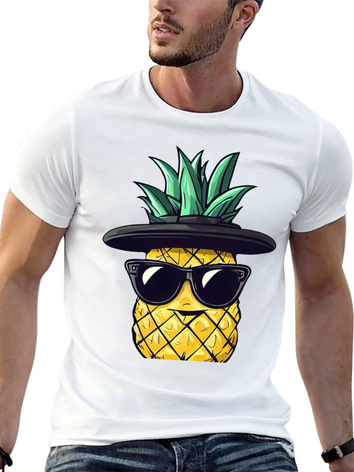 Cool Pineapple Graphic Tee - Black T-Shirt