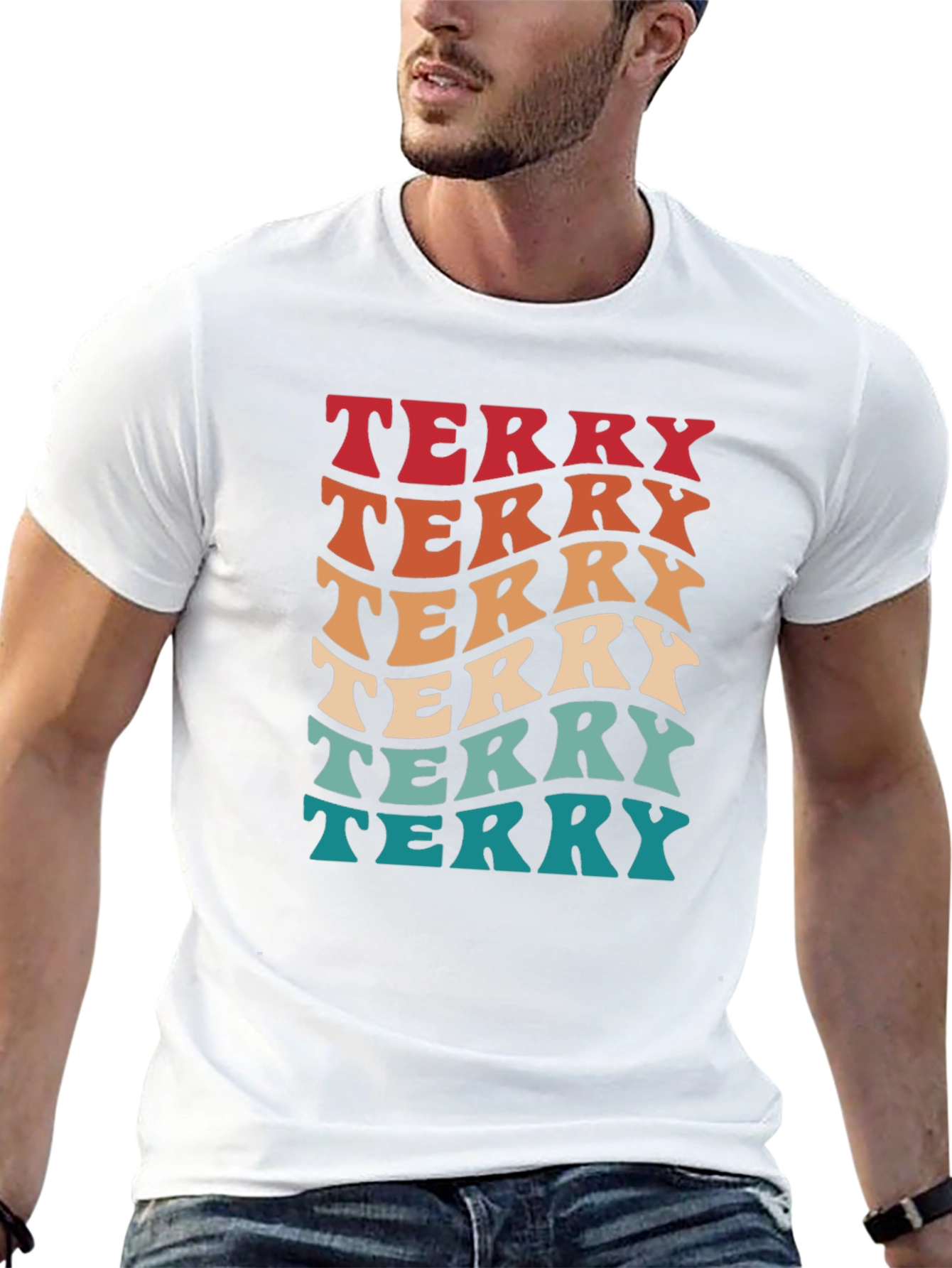 Retro Terry T-Shirt - Groovy Name Tee