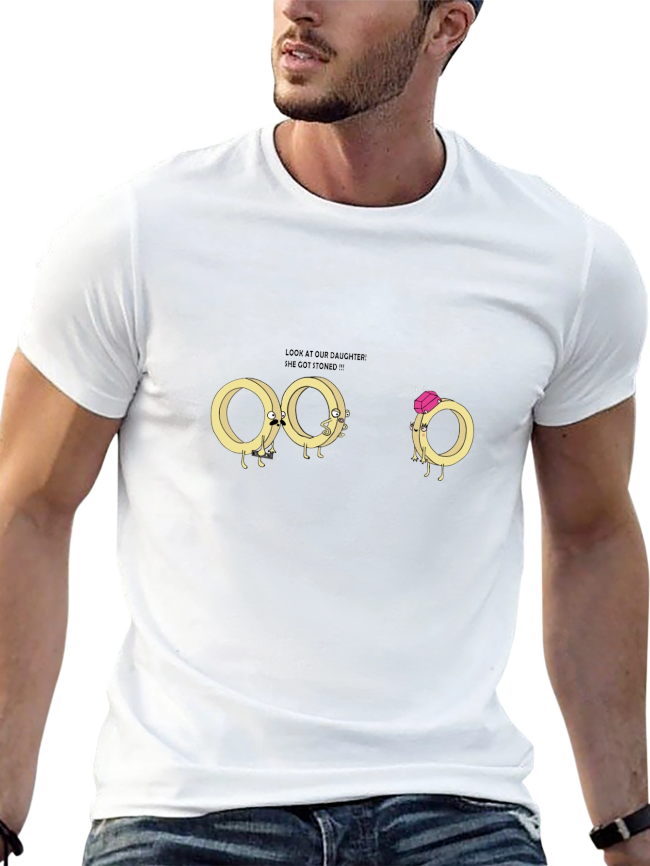 Funny Ring Cartoon Graphic T-Shirt