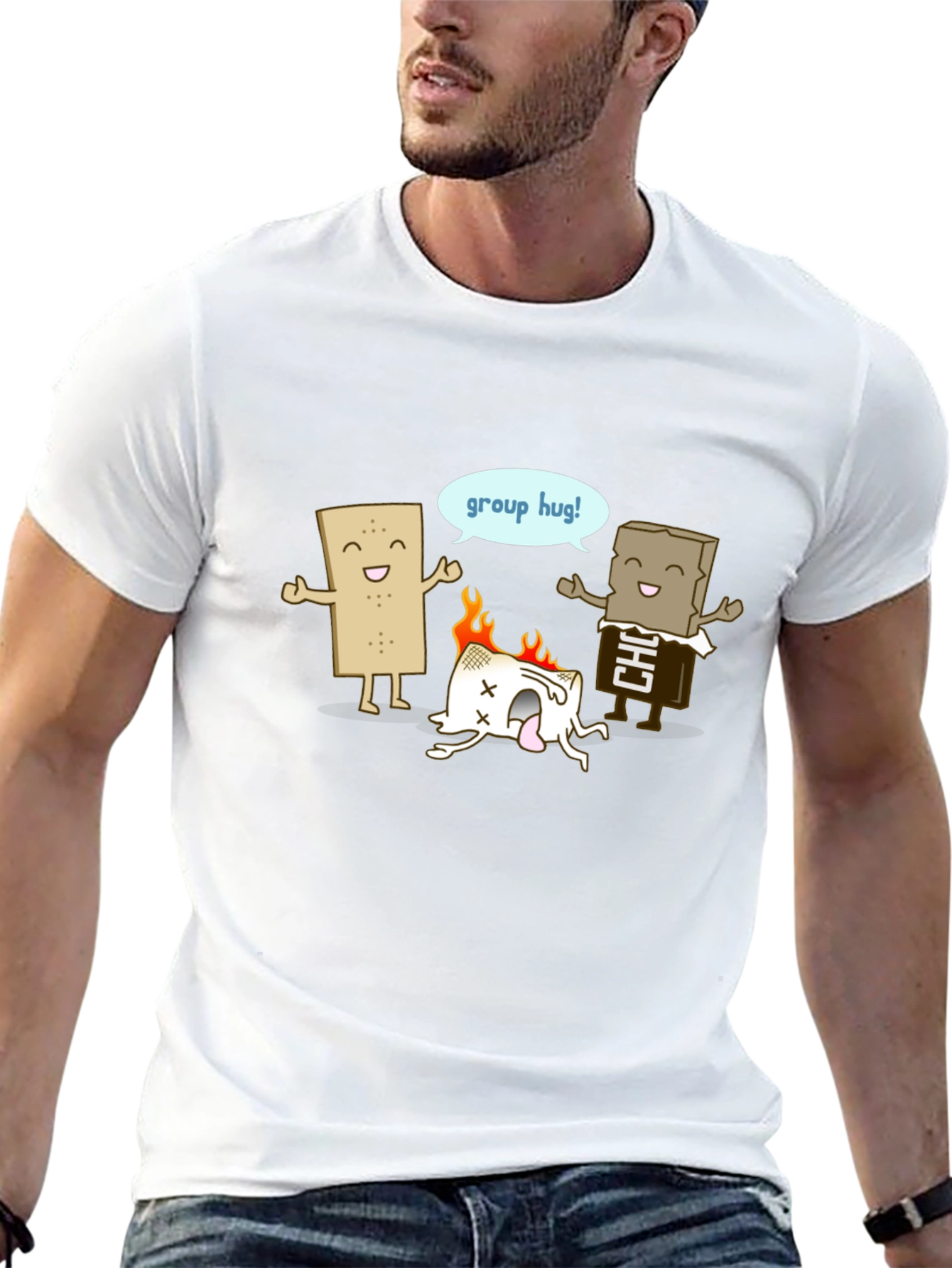 Funny Smores Group Hug Graphic Tee
