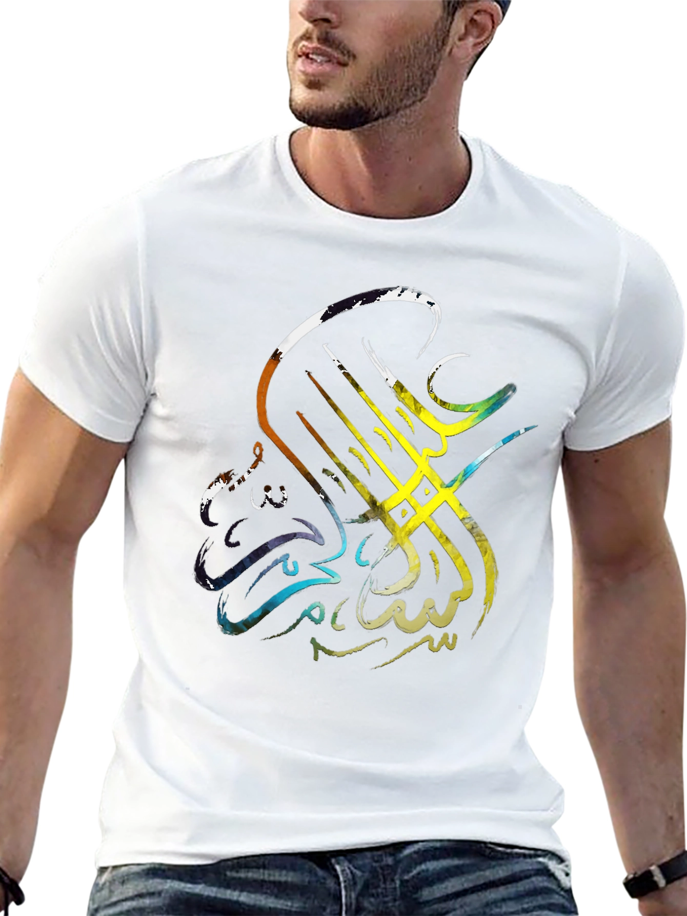 Arabic Calligraphy Mens Black Graphic Tee