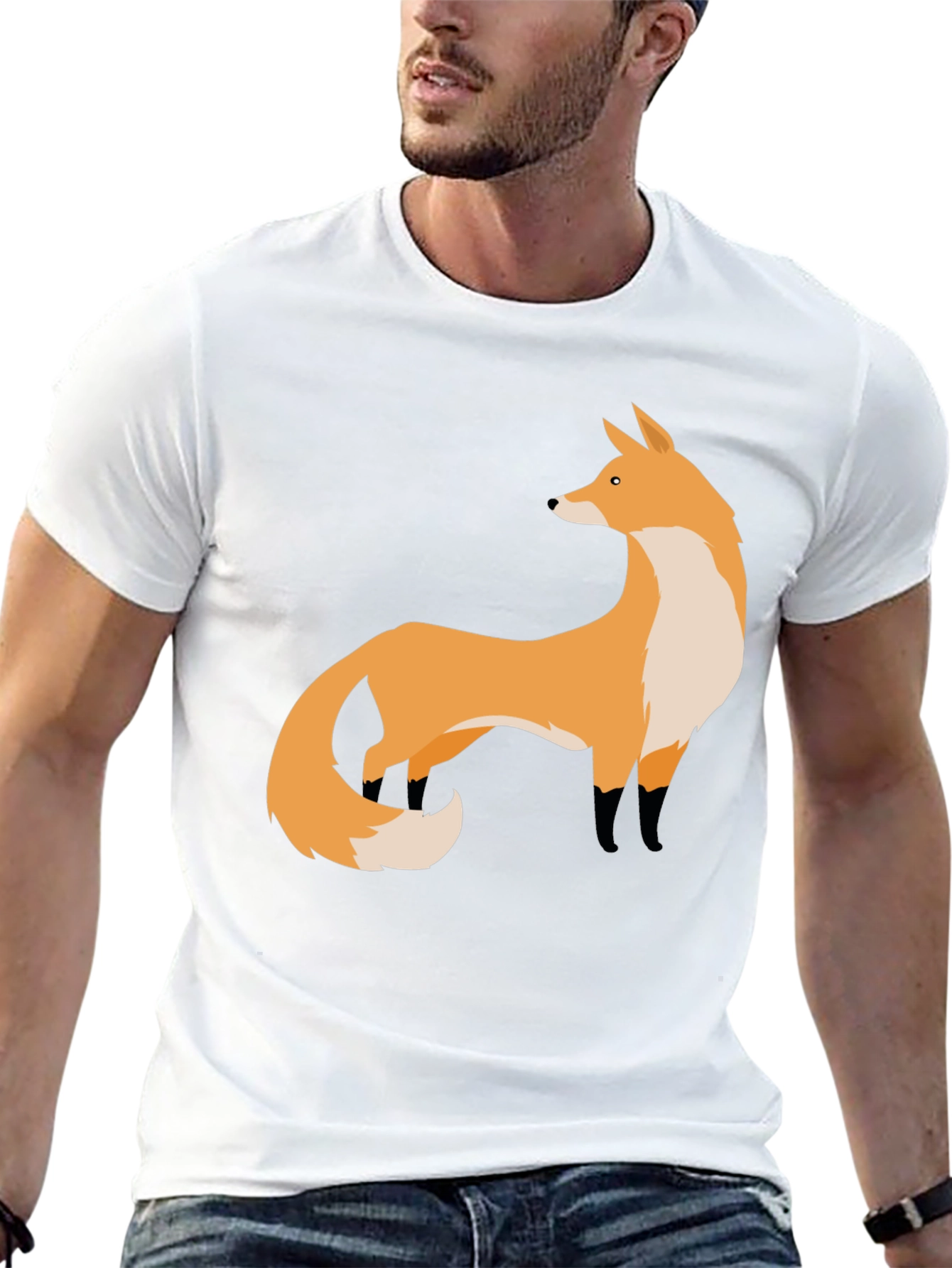 Fox Graphic Black T-Shirt | Stylish Animal Print Tee