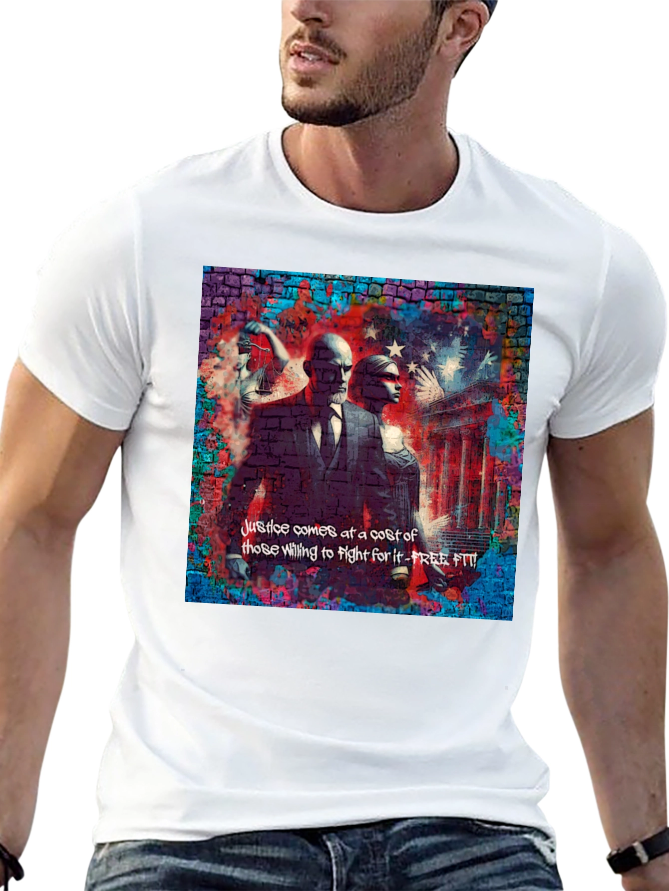 Justice Graphic Print Black T-Shirt
