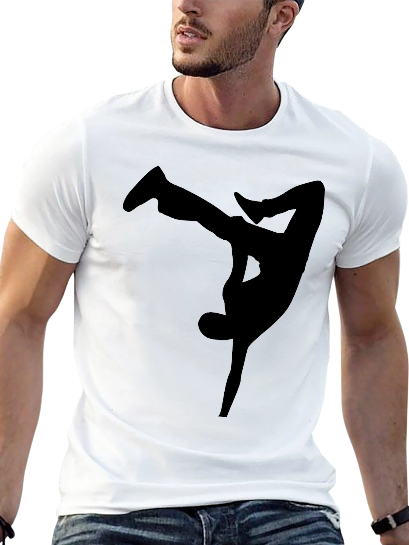 Black Breakdancer Graphic Tee - Cool Style