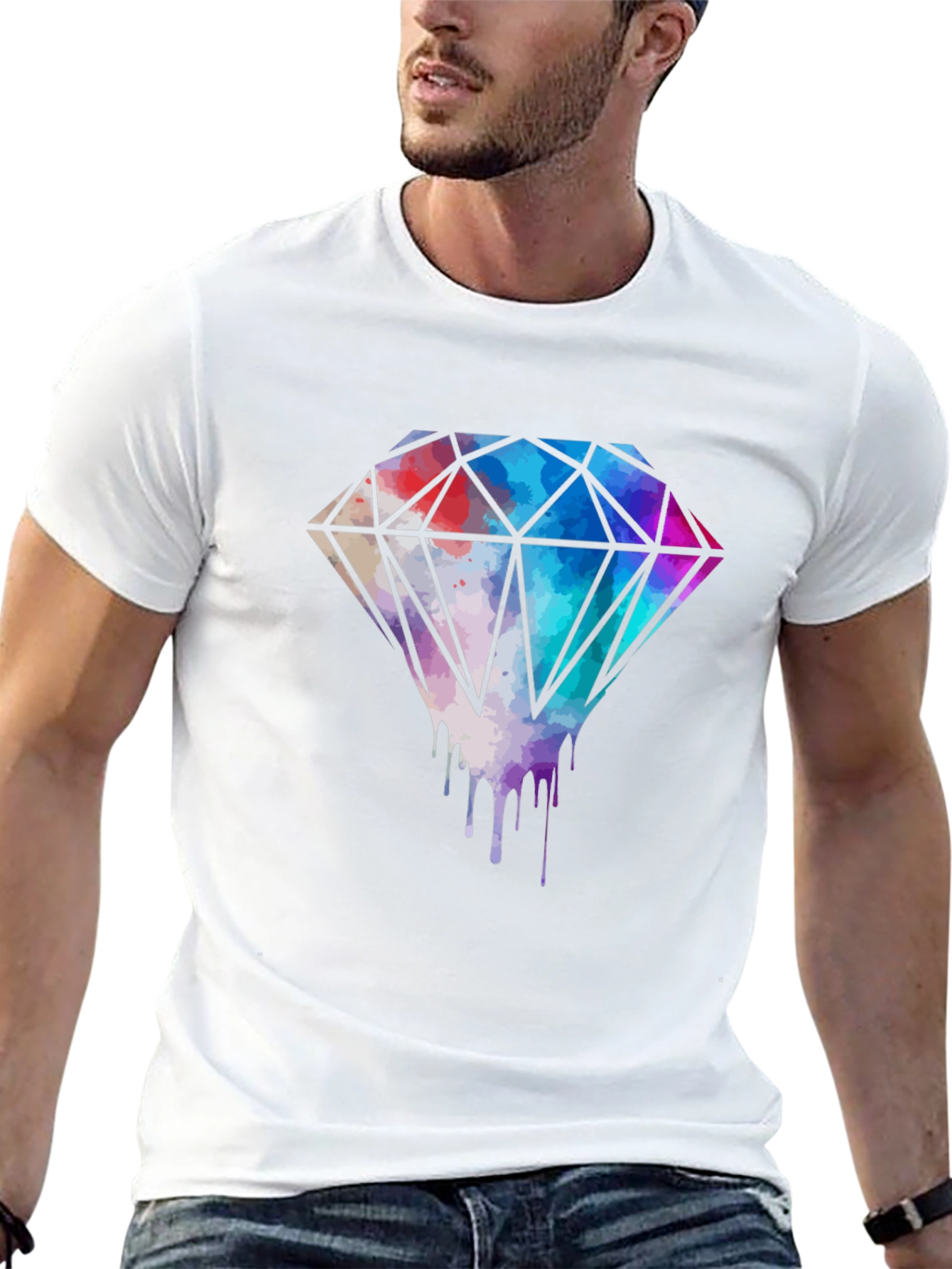 Diamond Drip Graphic Tee - Modern Streetwear Style
